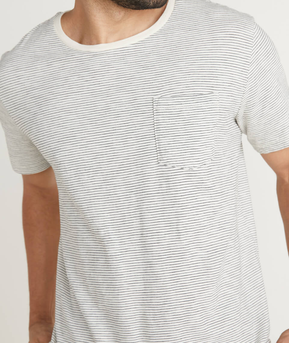 Signature Pocket Tee in Natural/Black