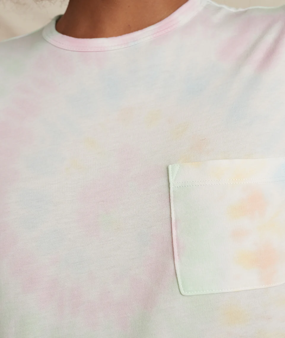 Crop Pocket Tee in Tie Dye