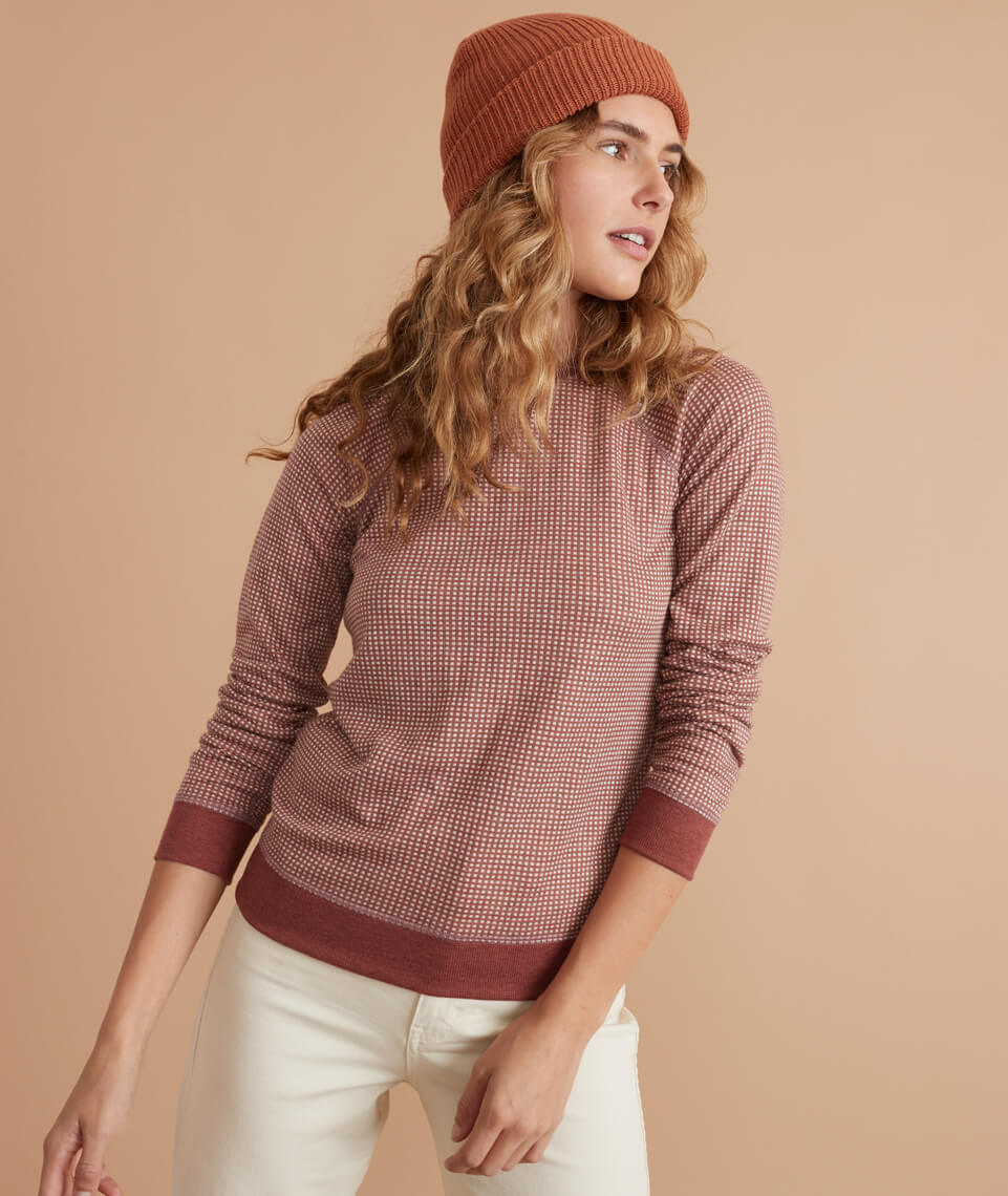 Reversible Raglan Top in Rust/Natural