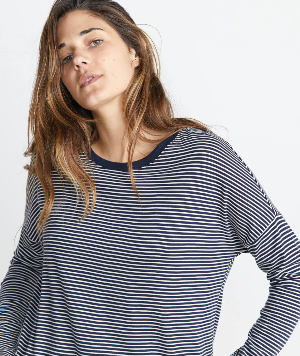 Valerie Longsleeve in Navy/White