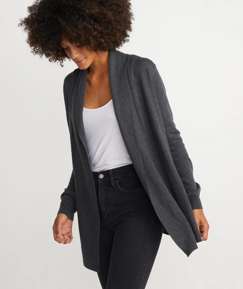 Mae Cardigan in Charcoal Heather
