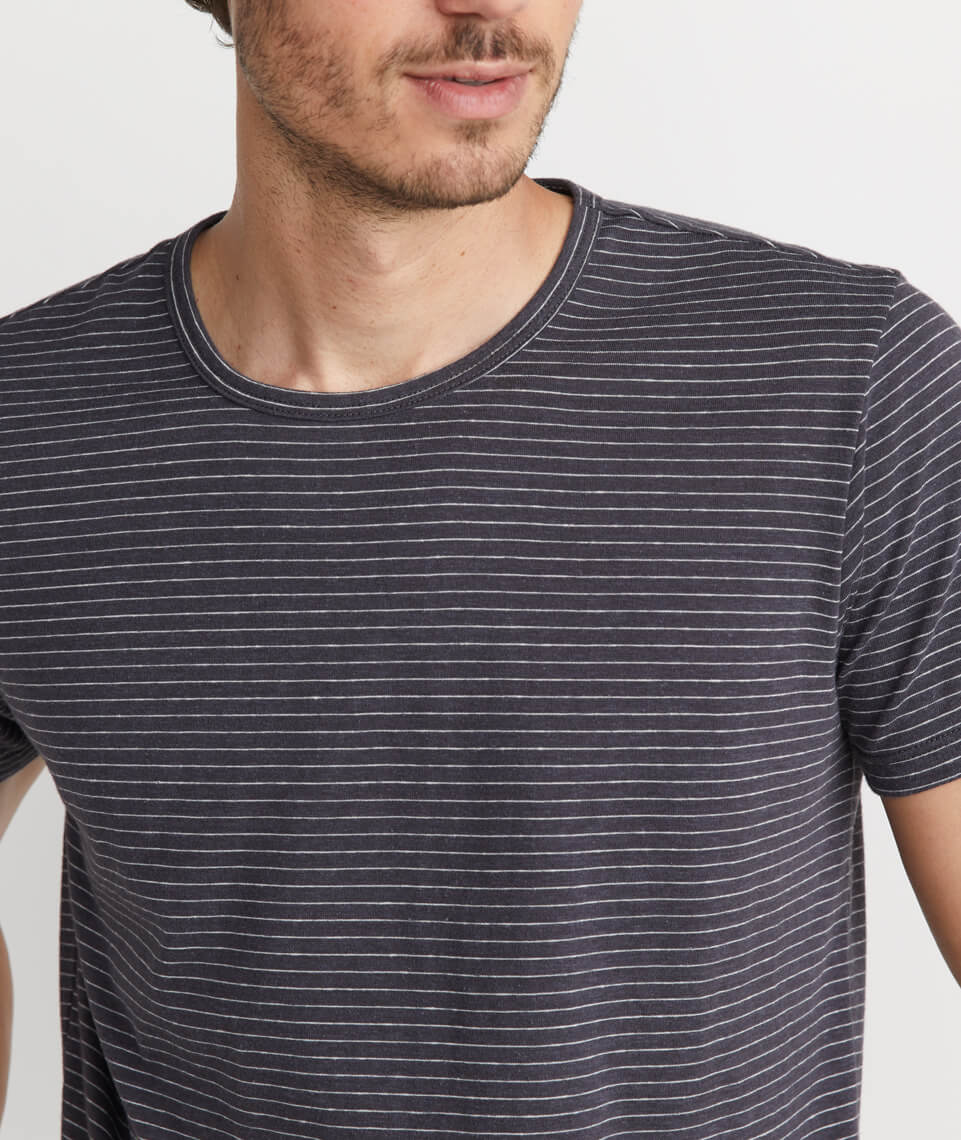 Signature Crewneck in Grey Stripe