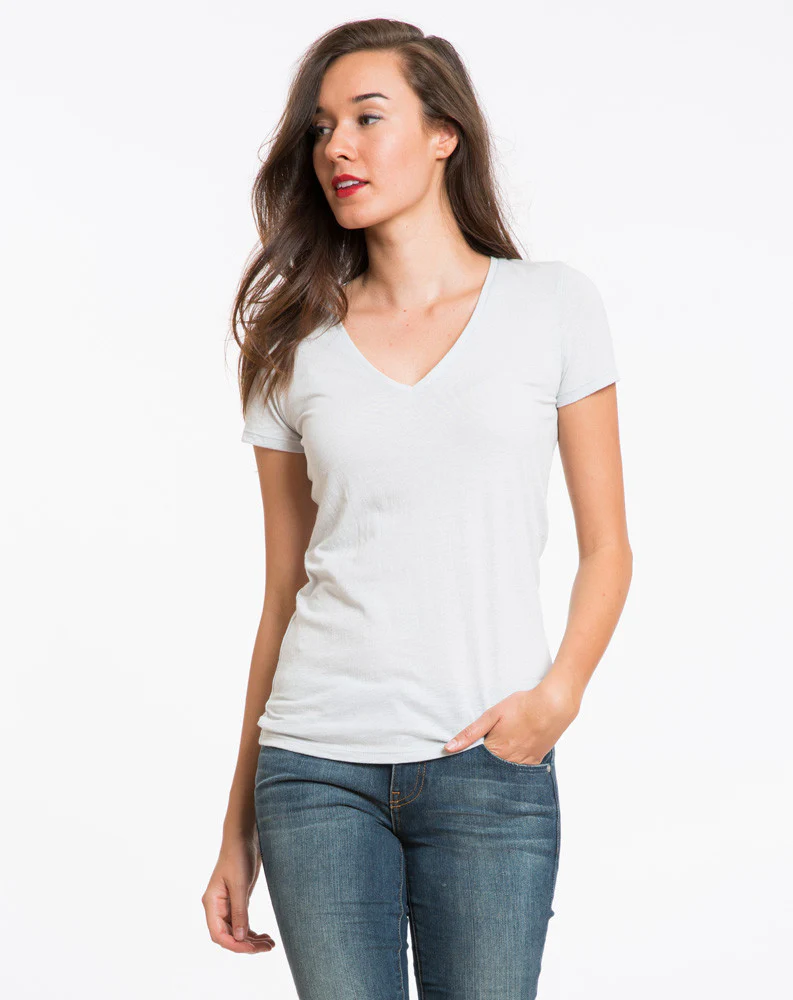 Slub V-neck - Grey Dawn