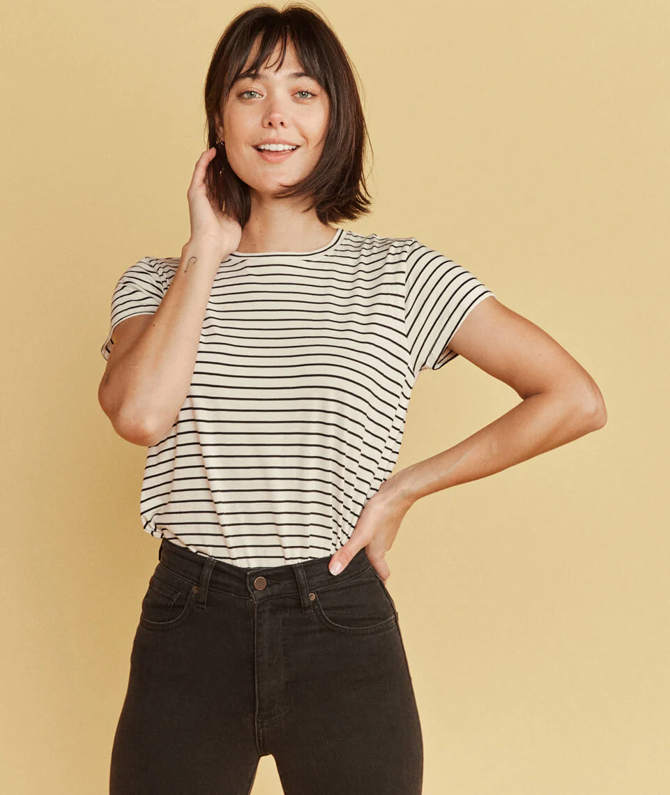 Swing Crew in White/Black Stripe