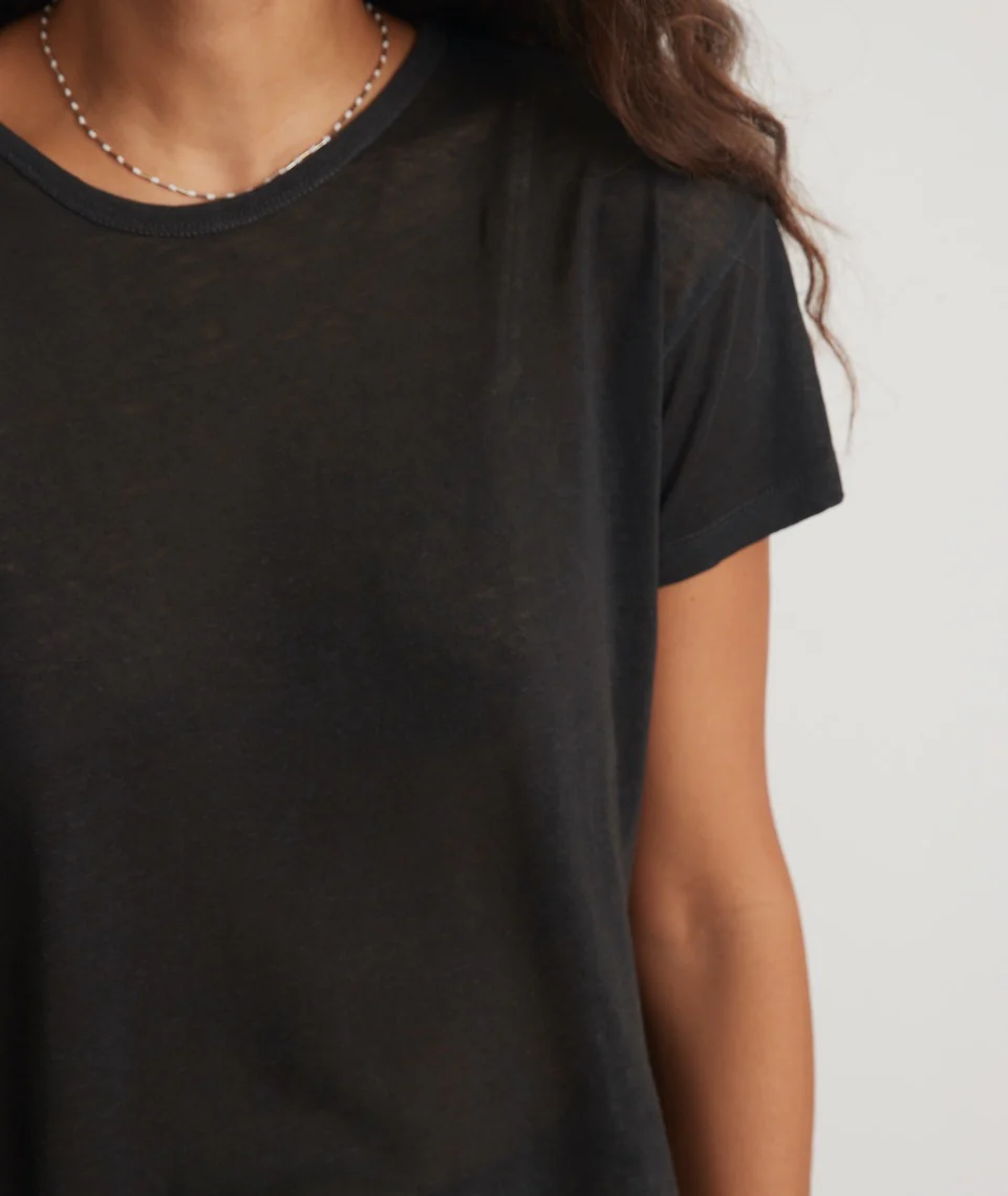 Hemp Cotton Oversized Tee in Faded Black