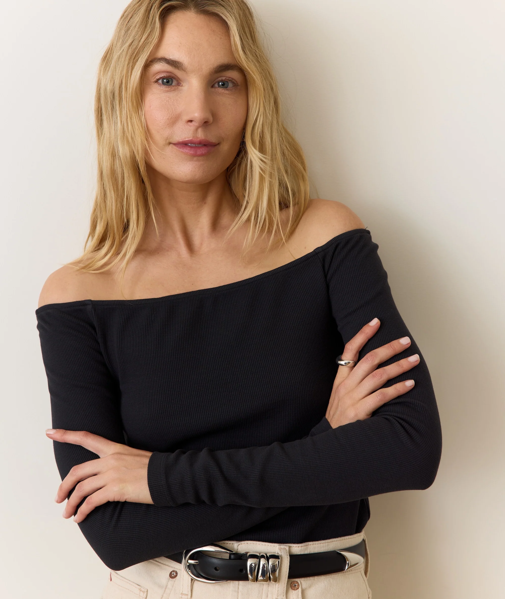 Lexi Rib Sun-In Off the Shoulder Top