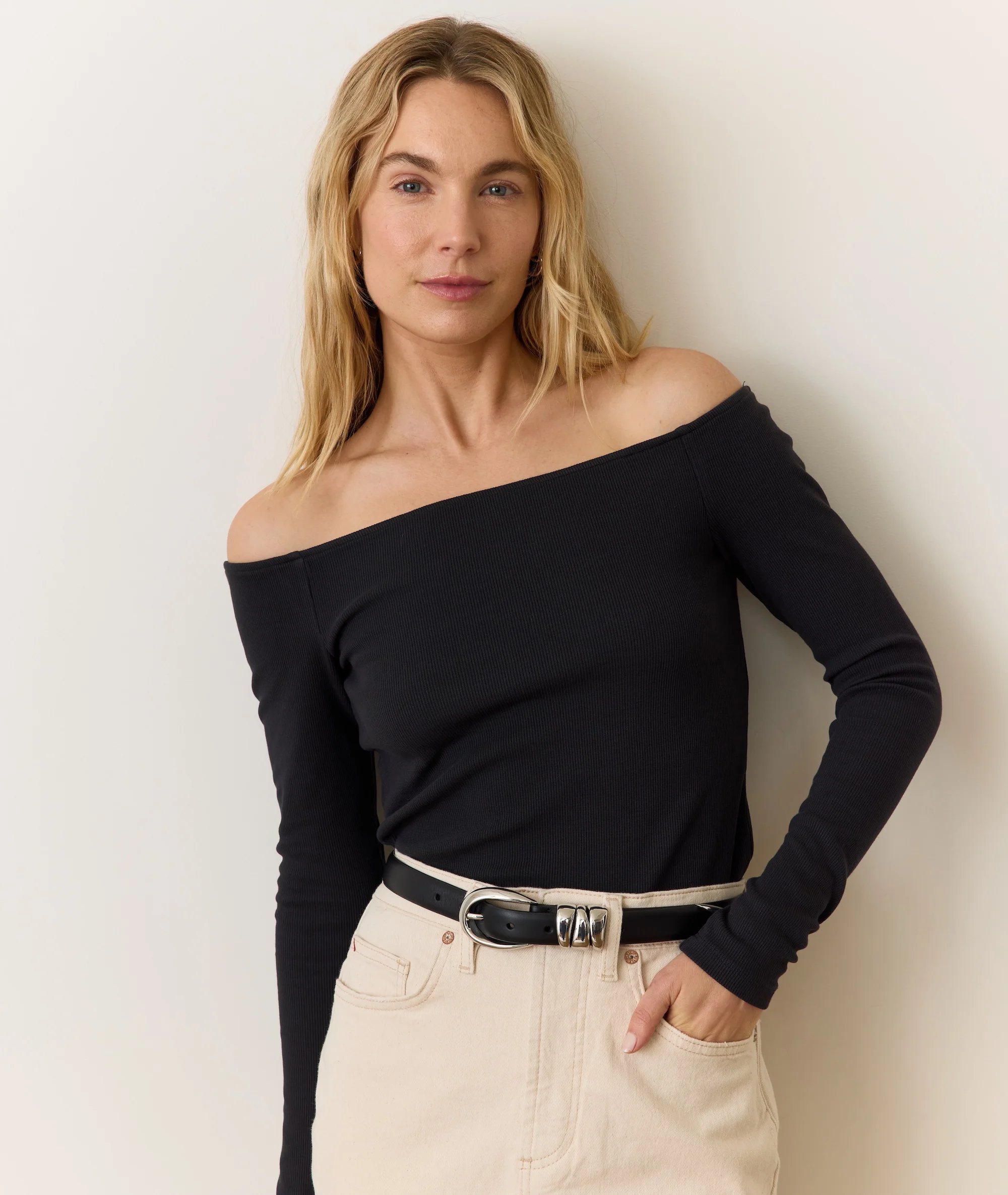 Lexi Rib Sun-In Off the Shoulder Top