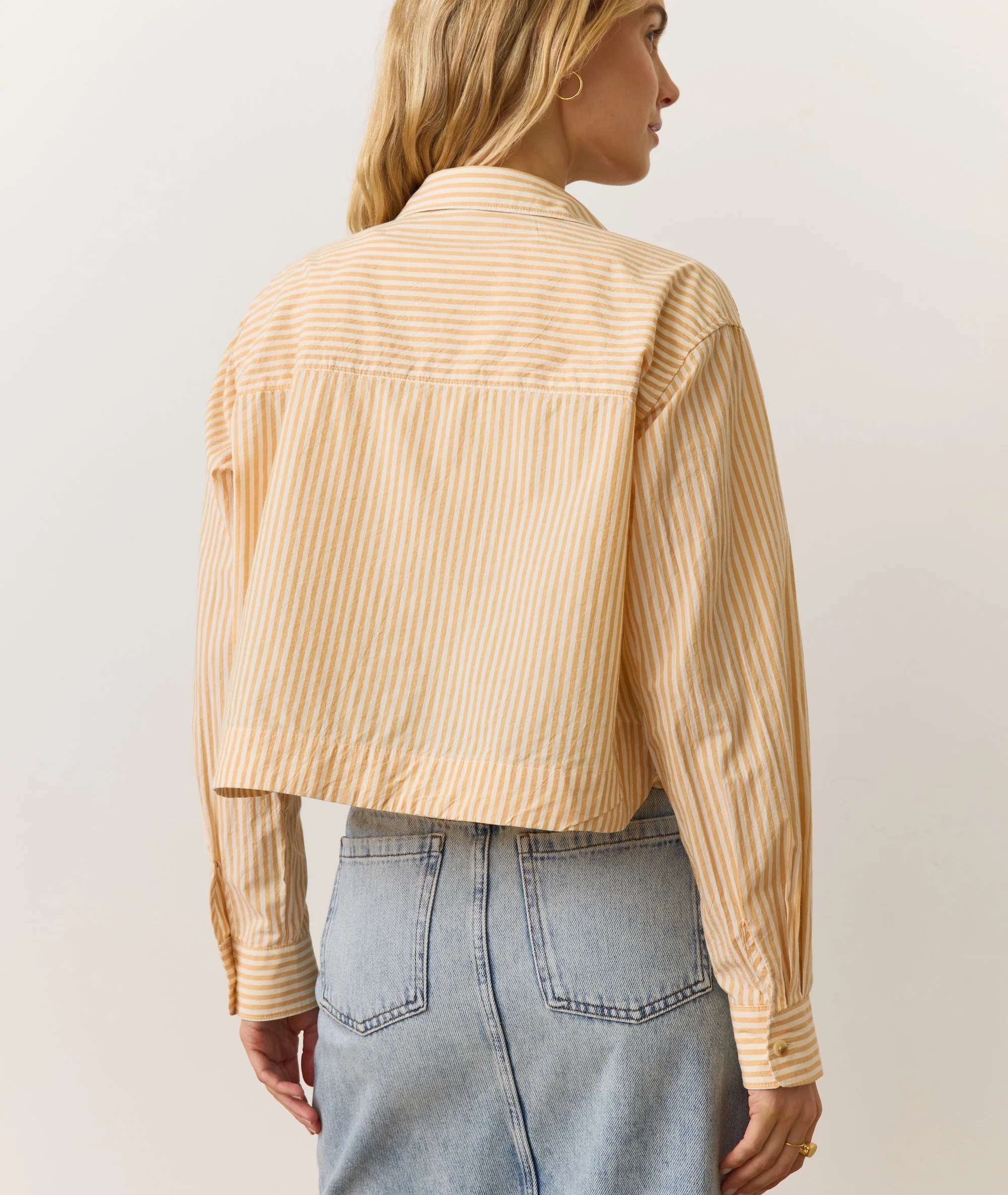 Mia Cropped Shirt in Cali Poplin