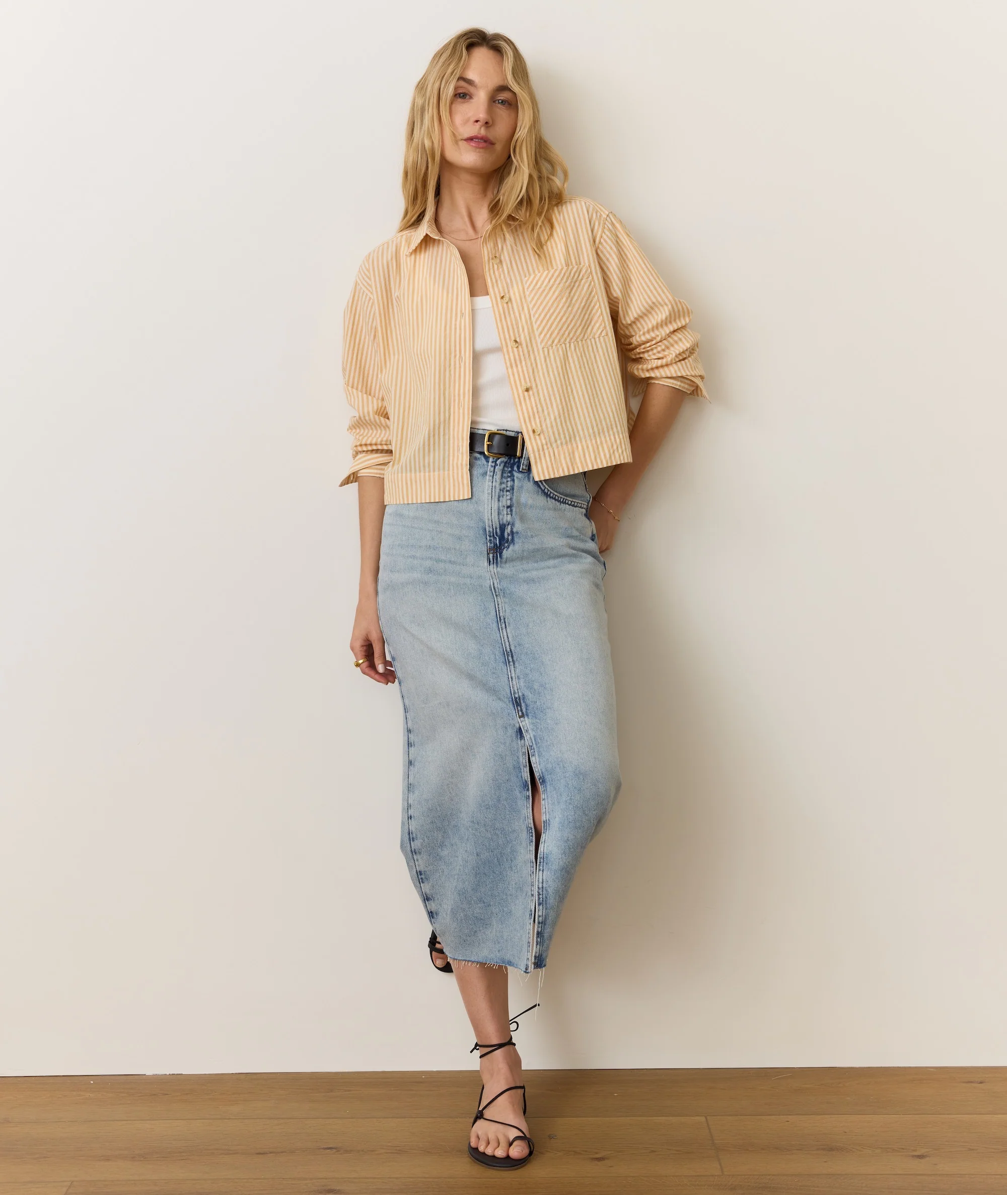 Mia Cropped Shirt in Cali Poplin