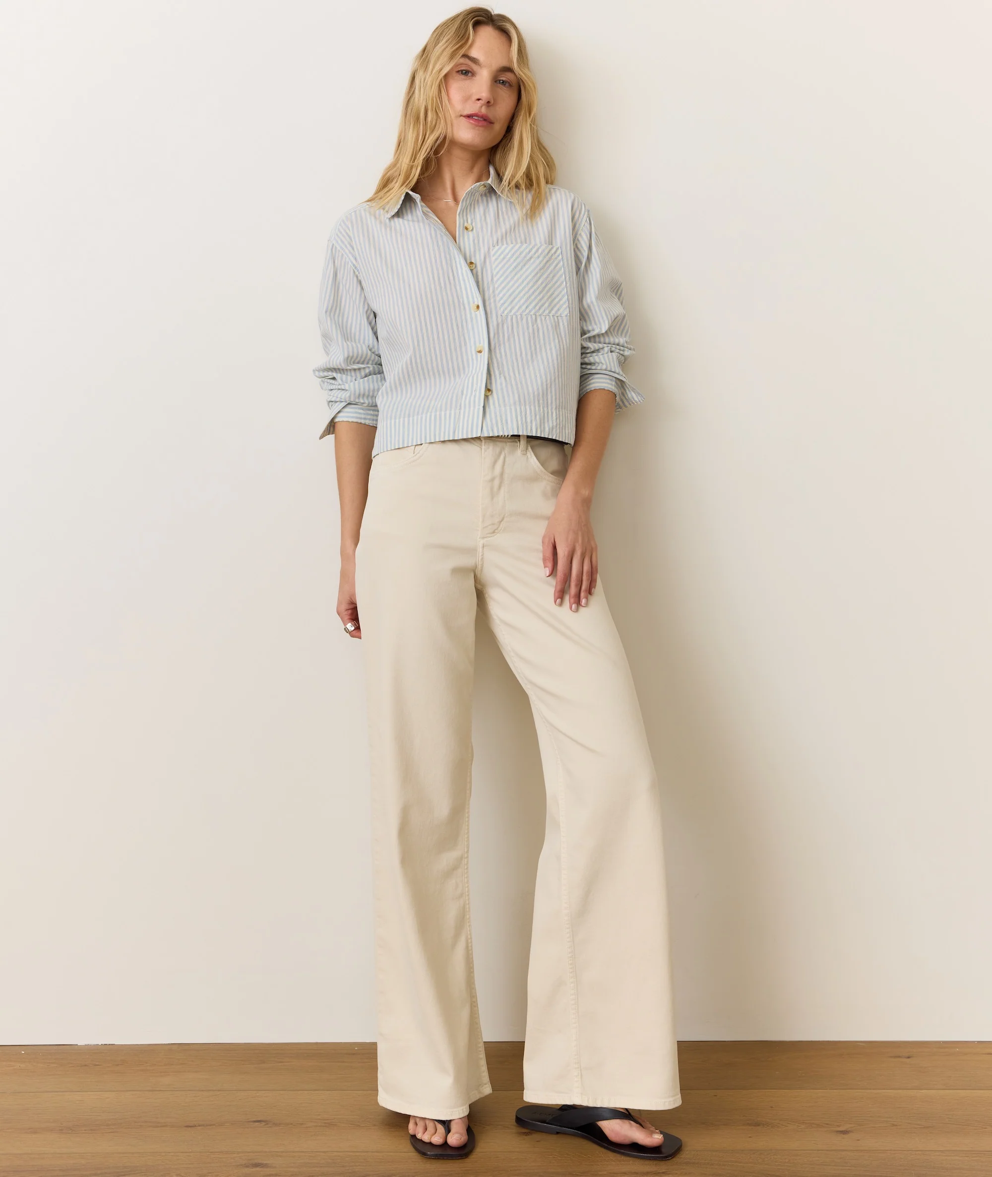 Mia Cropped Shirt in Cali Poplin