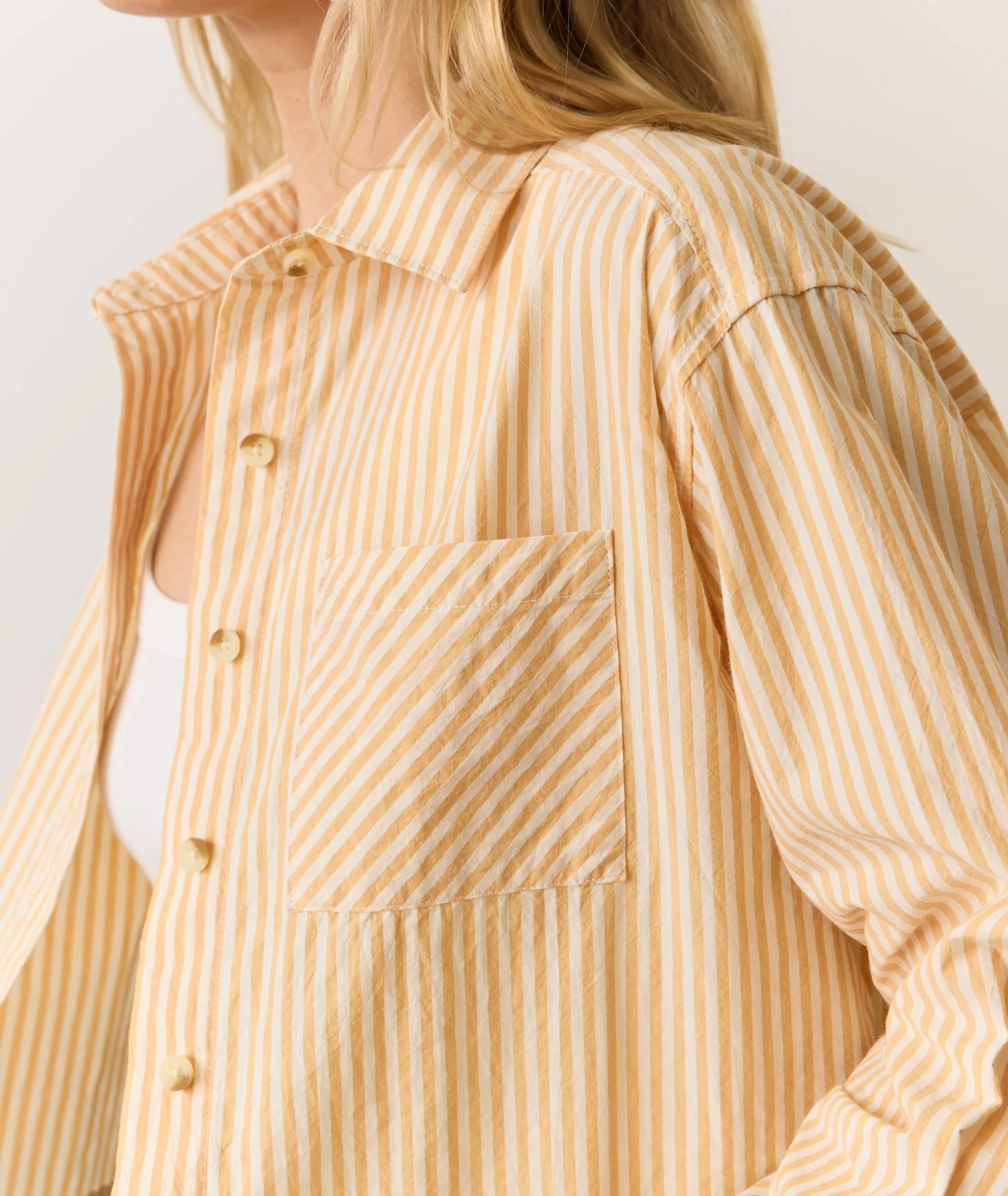 Mia Cropped Shirt in Cali Poplin