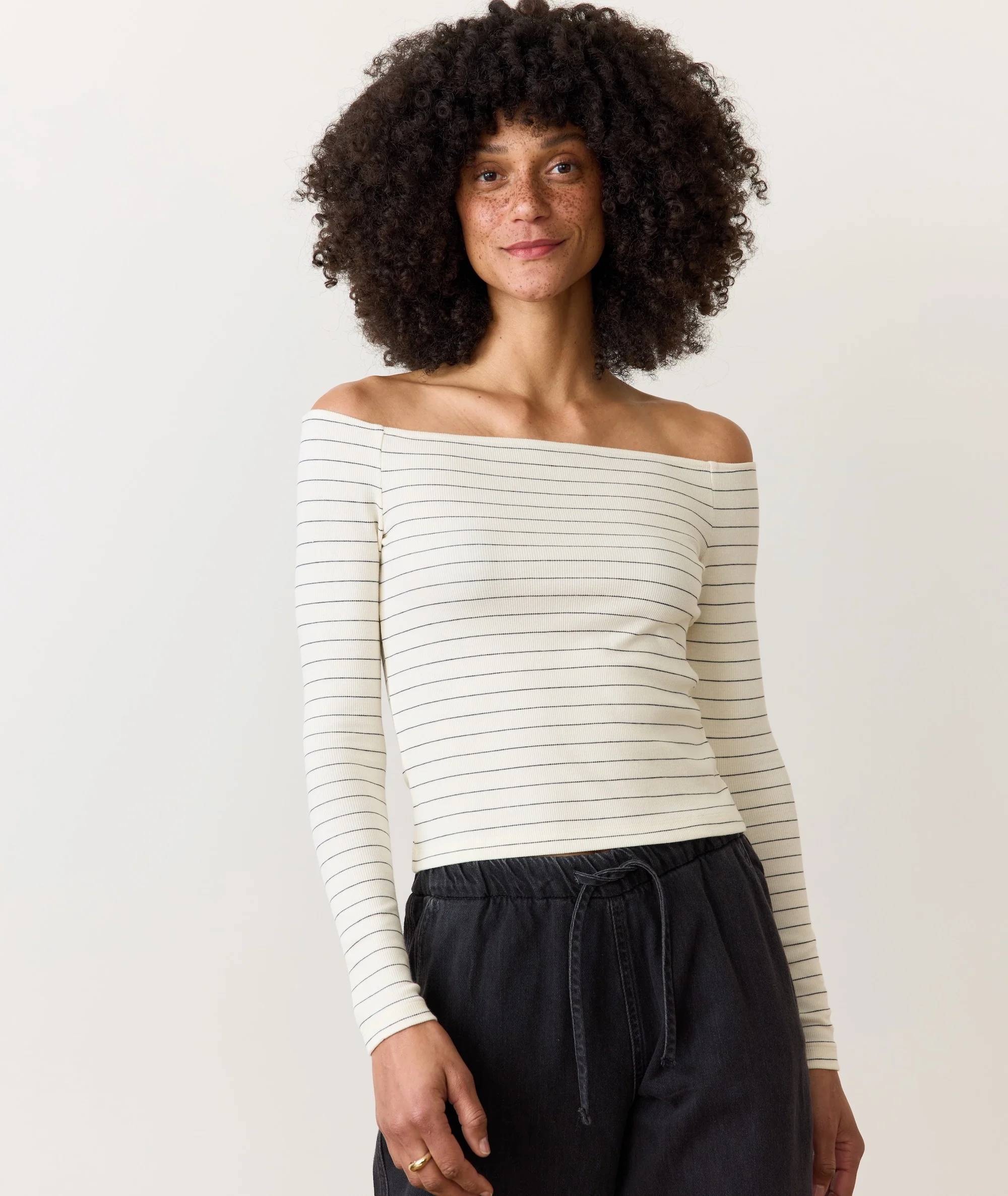 Lexi Rib Sun-In Off the Shoulder Top
