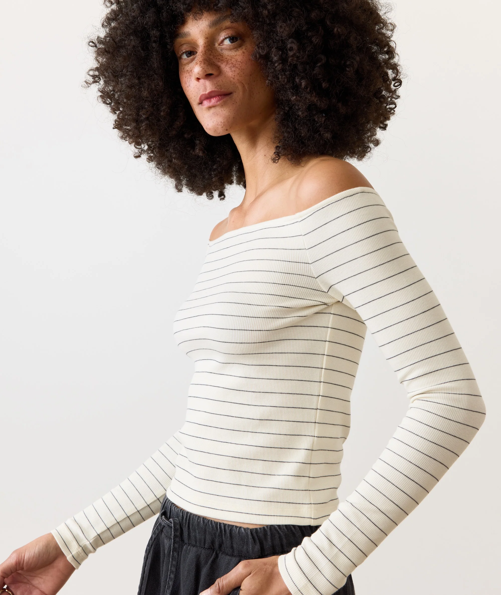Lexi Rib Sun-In Off the Shoulder Top
