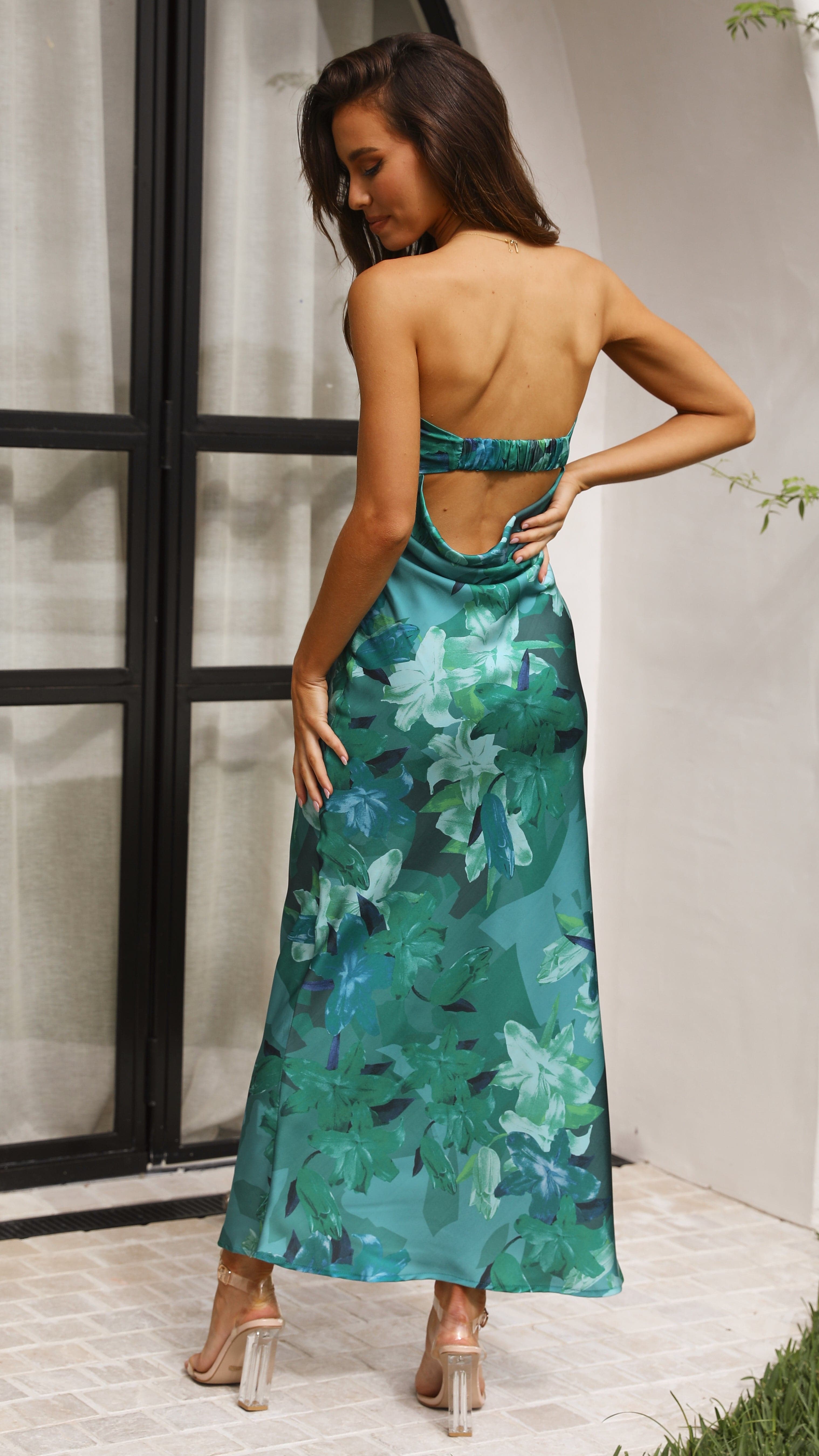 Miya Maxi Dress - Green Print