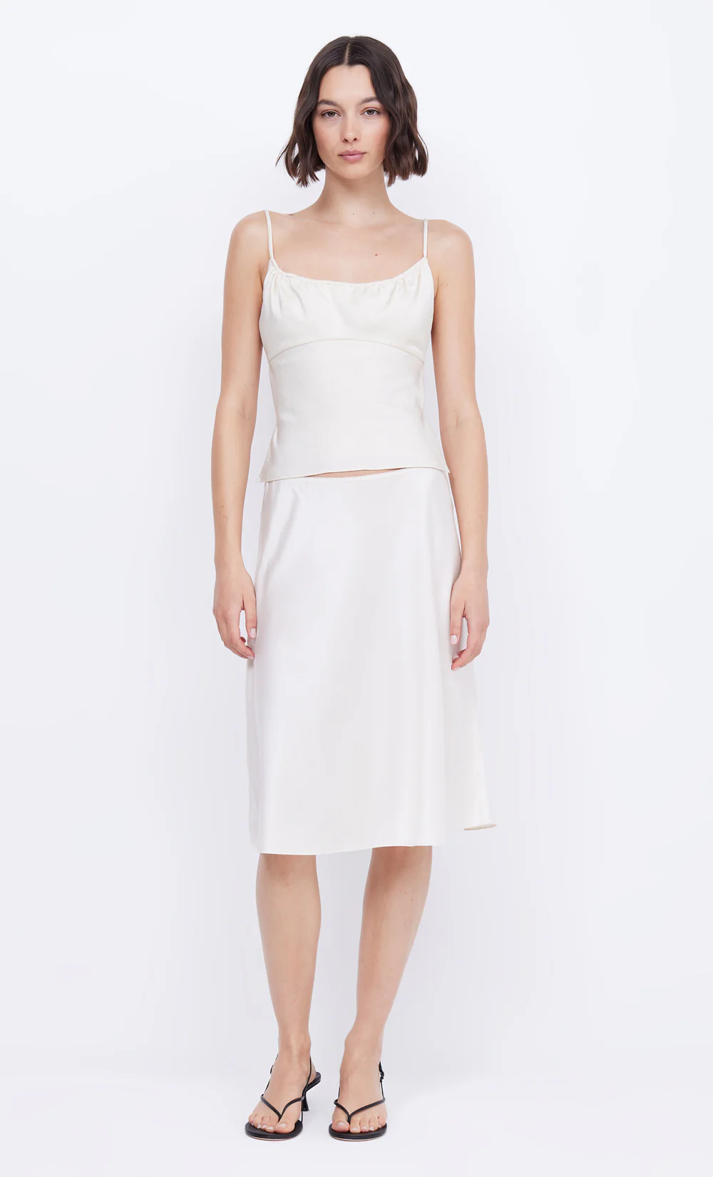 MARI LOU GATHERED CAMI - CREAM