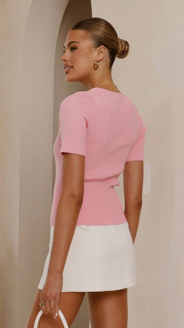 Laylin Ribbed Top - Pink