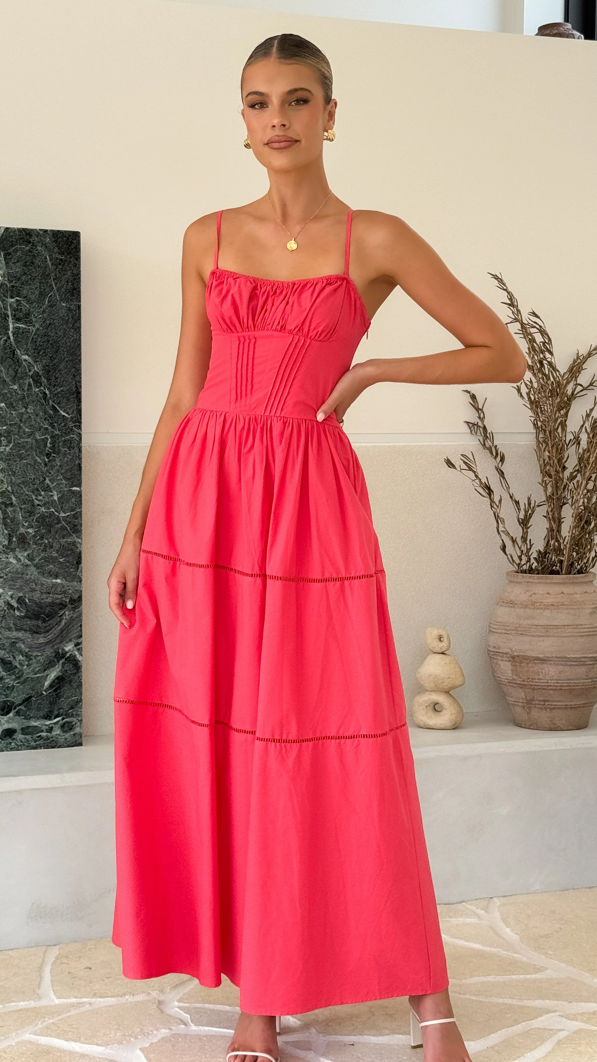 Isabella Maxi Dress - Red