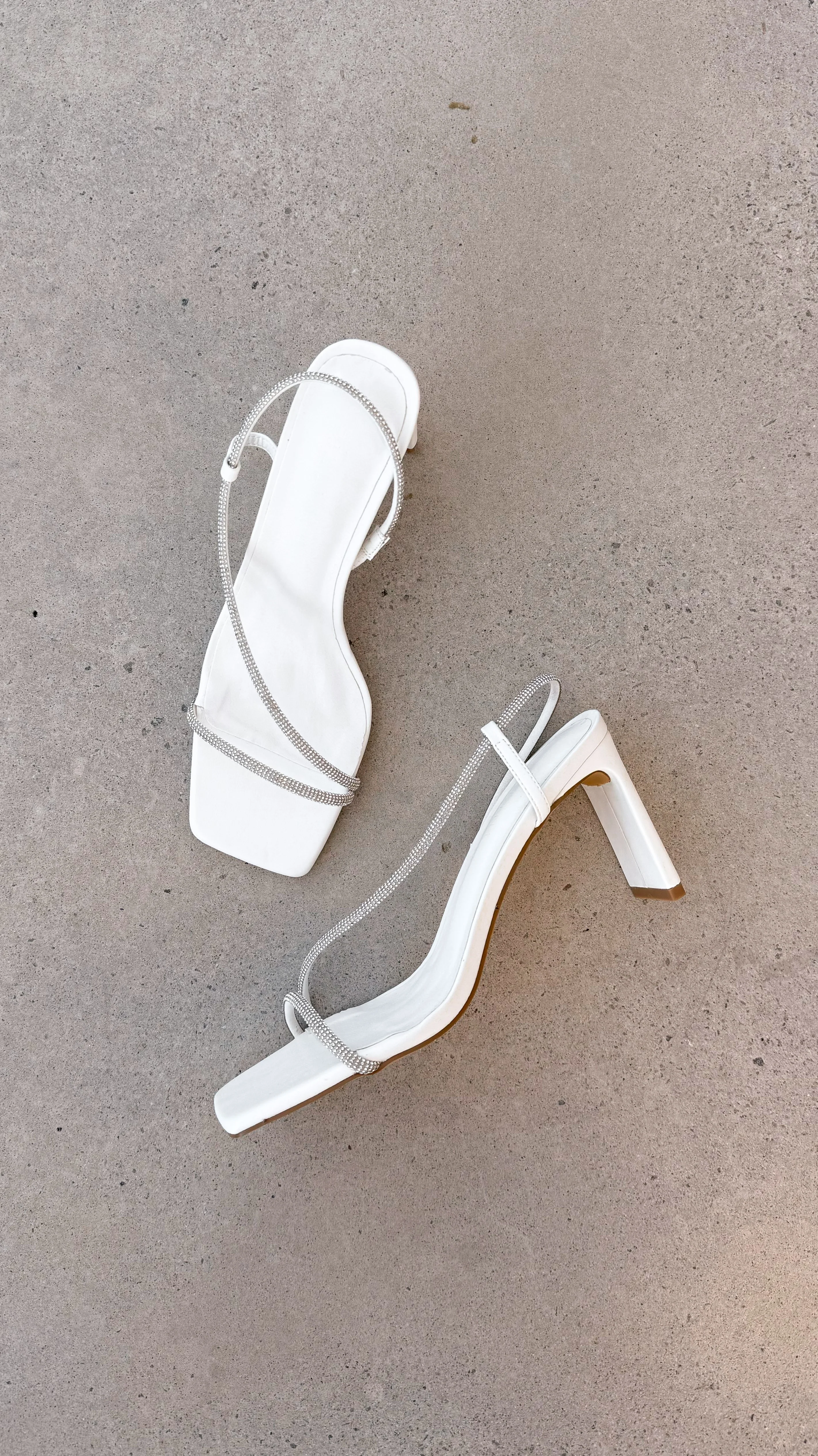 Kaye Heels - White Diamante