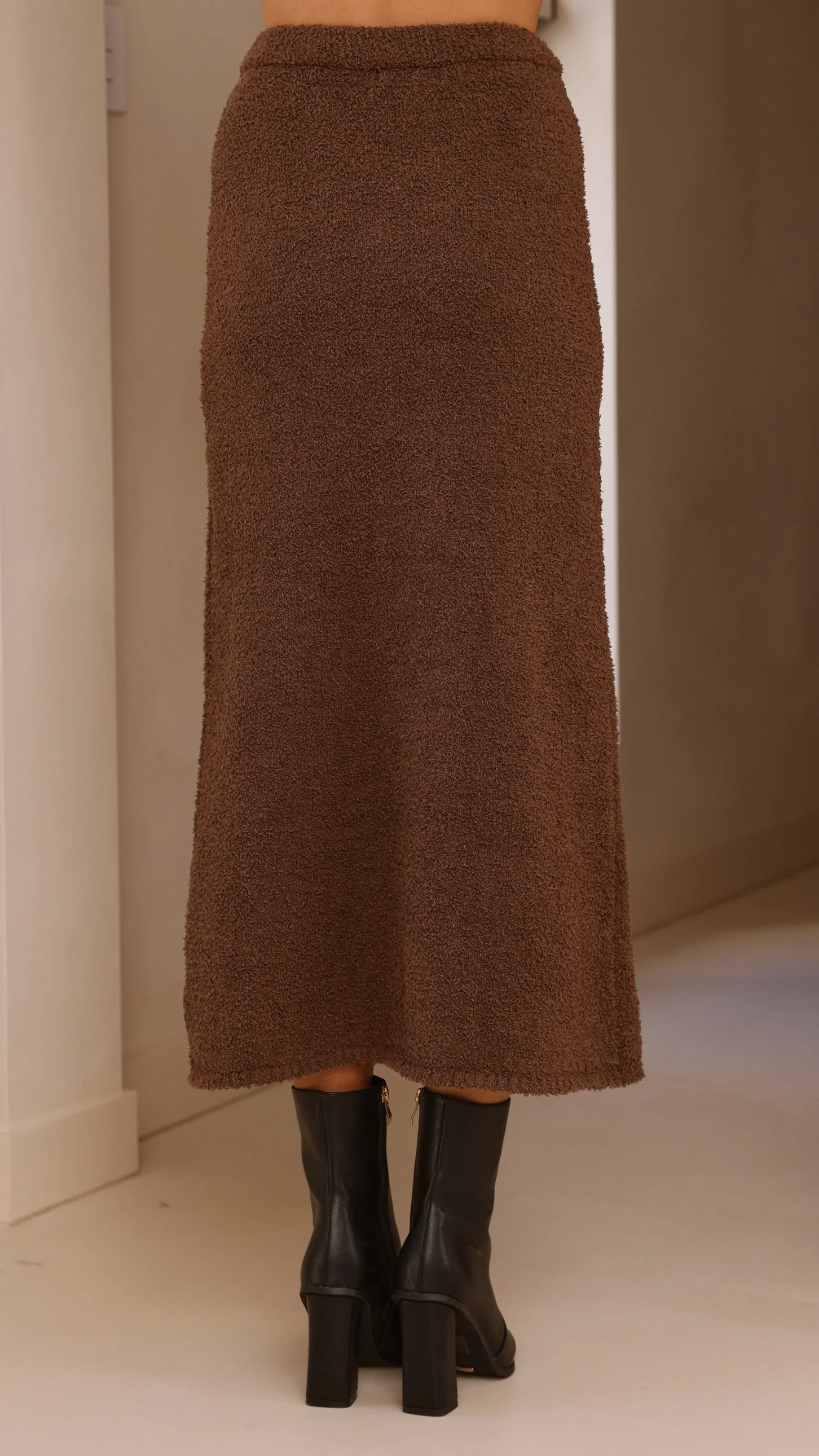 Cohen Knit Midi Skirt - Chocolate