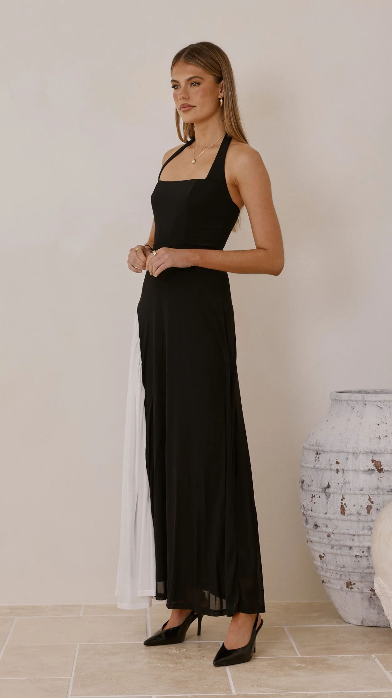 Cia Maxi Dress - Black/White