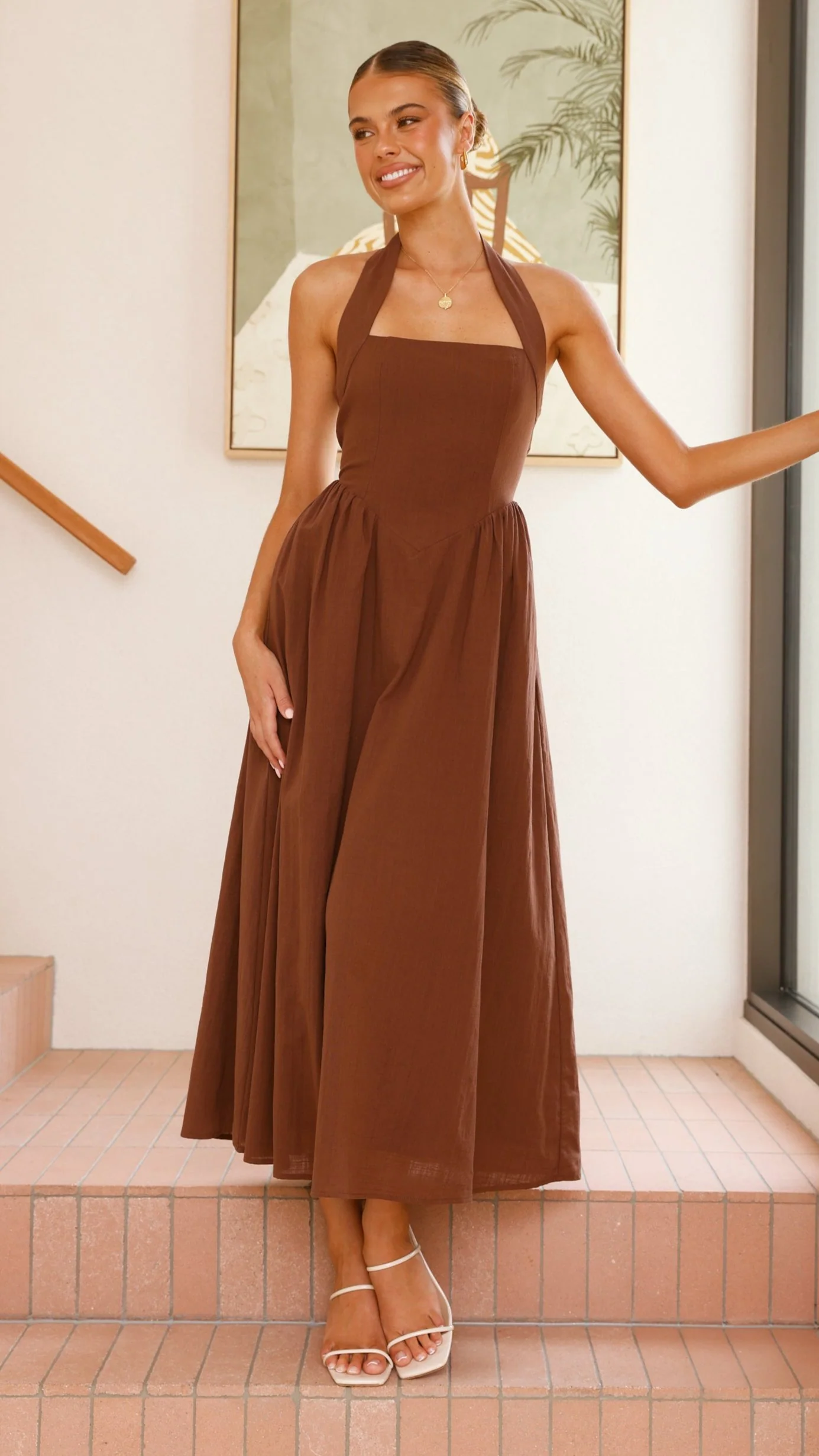 Caden Maxi Dress - Chocolate