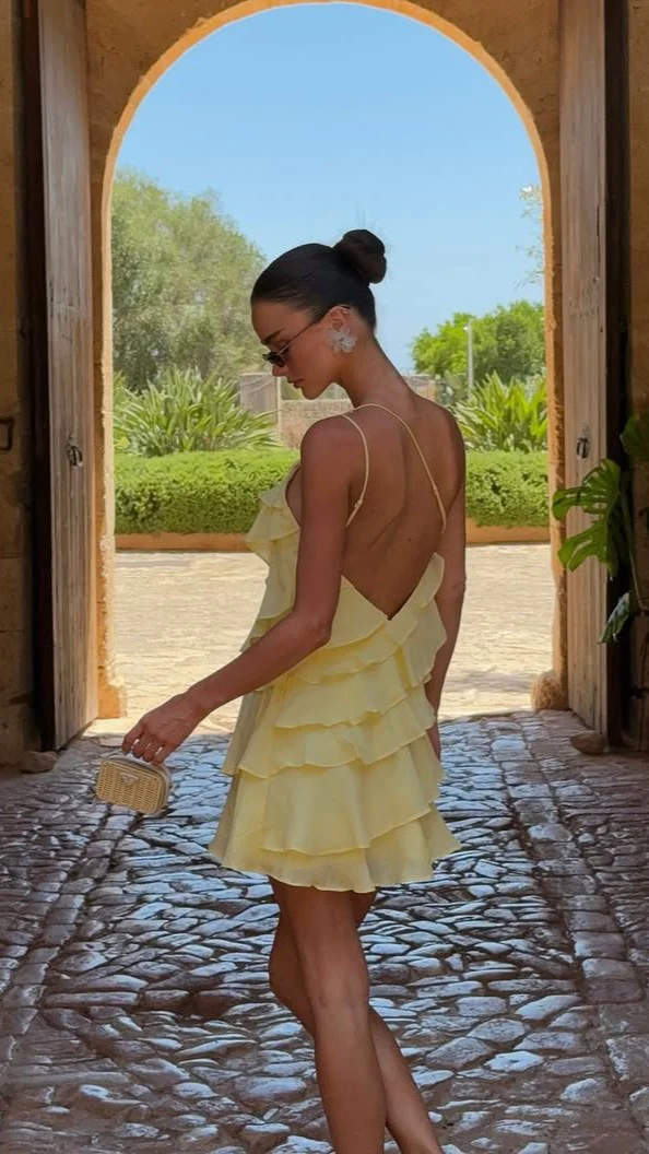 Cassidi Mini Dress - Lemon