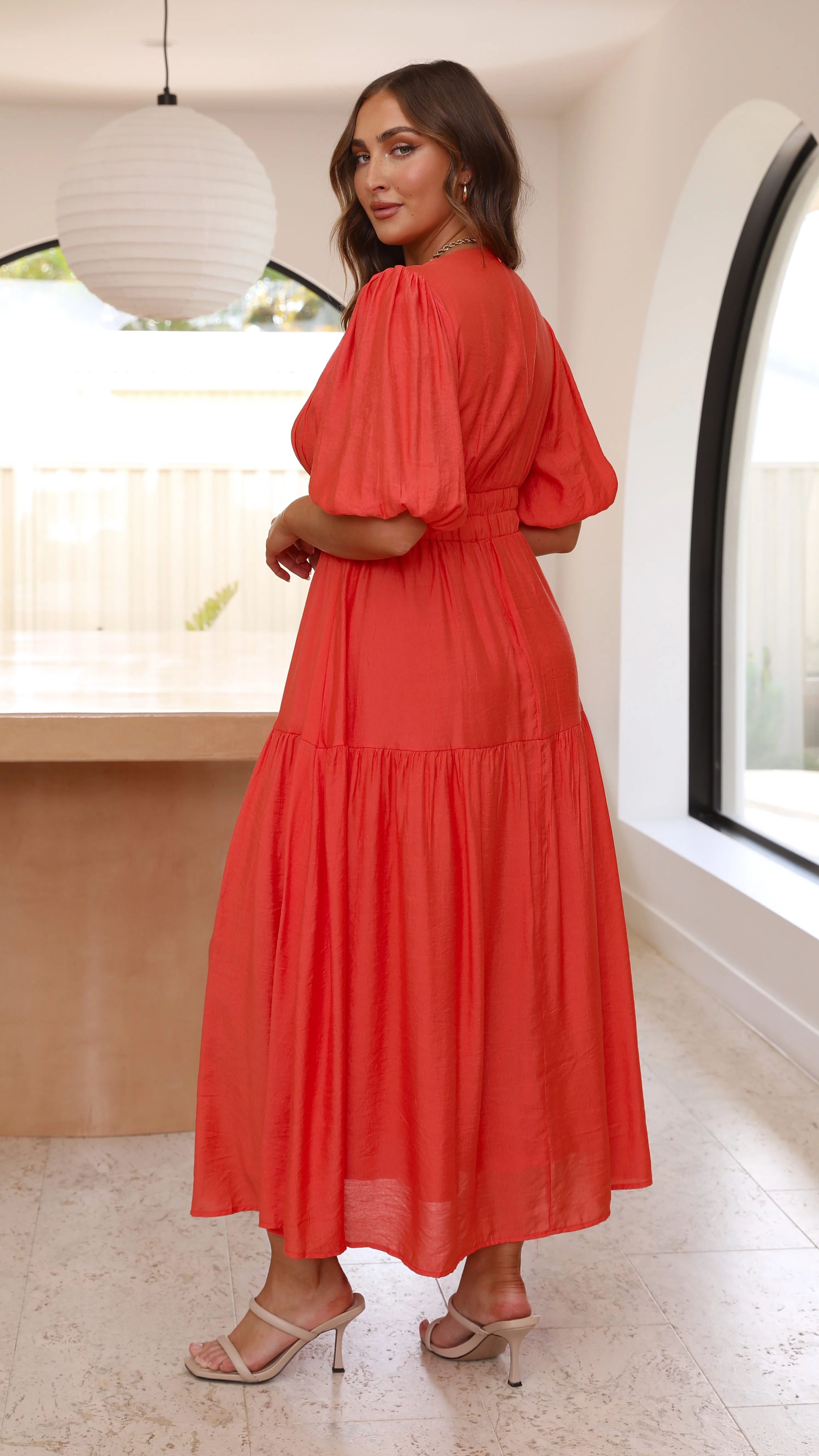 Erin Midi Dress - Melon