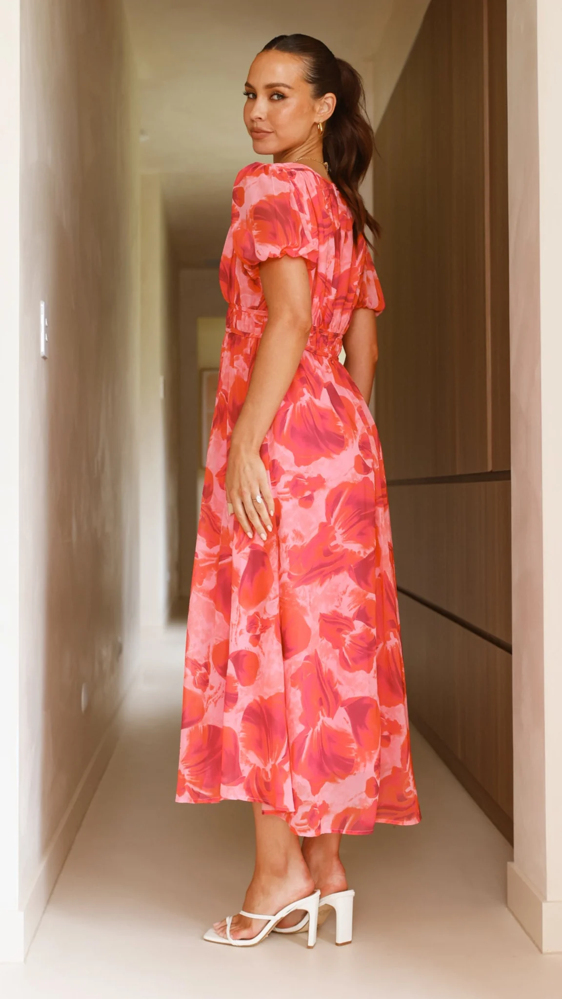 Ilah Maxi Dress - Red/Pink