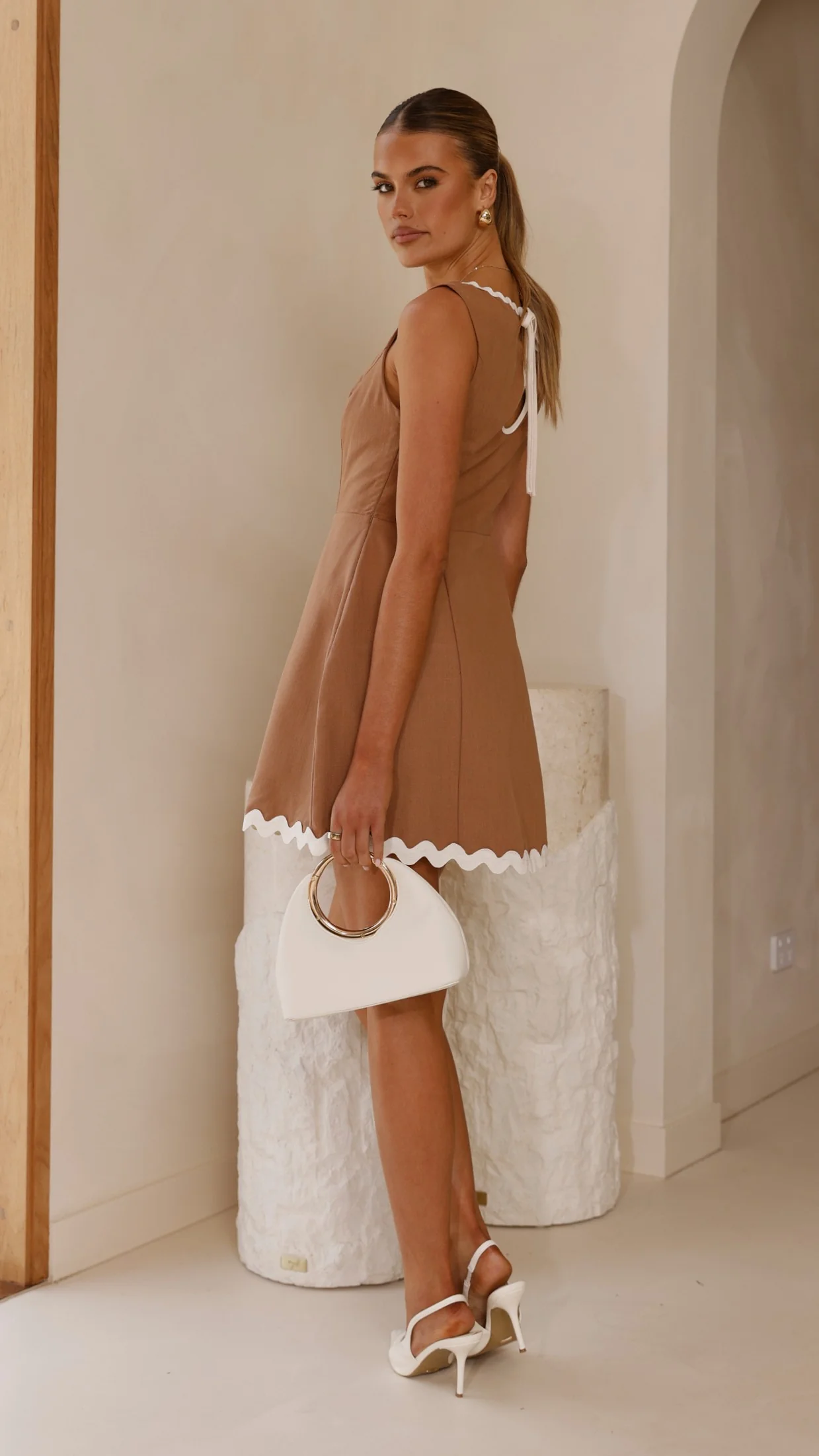 Aceline Mini Dress - Mocha