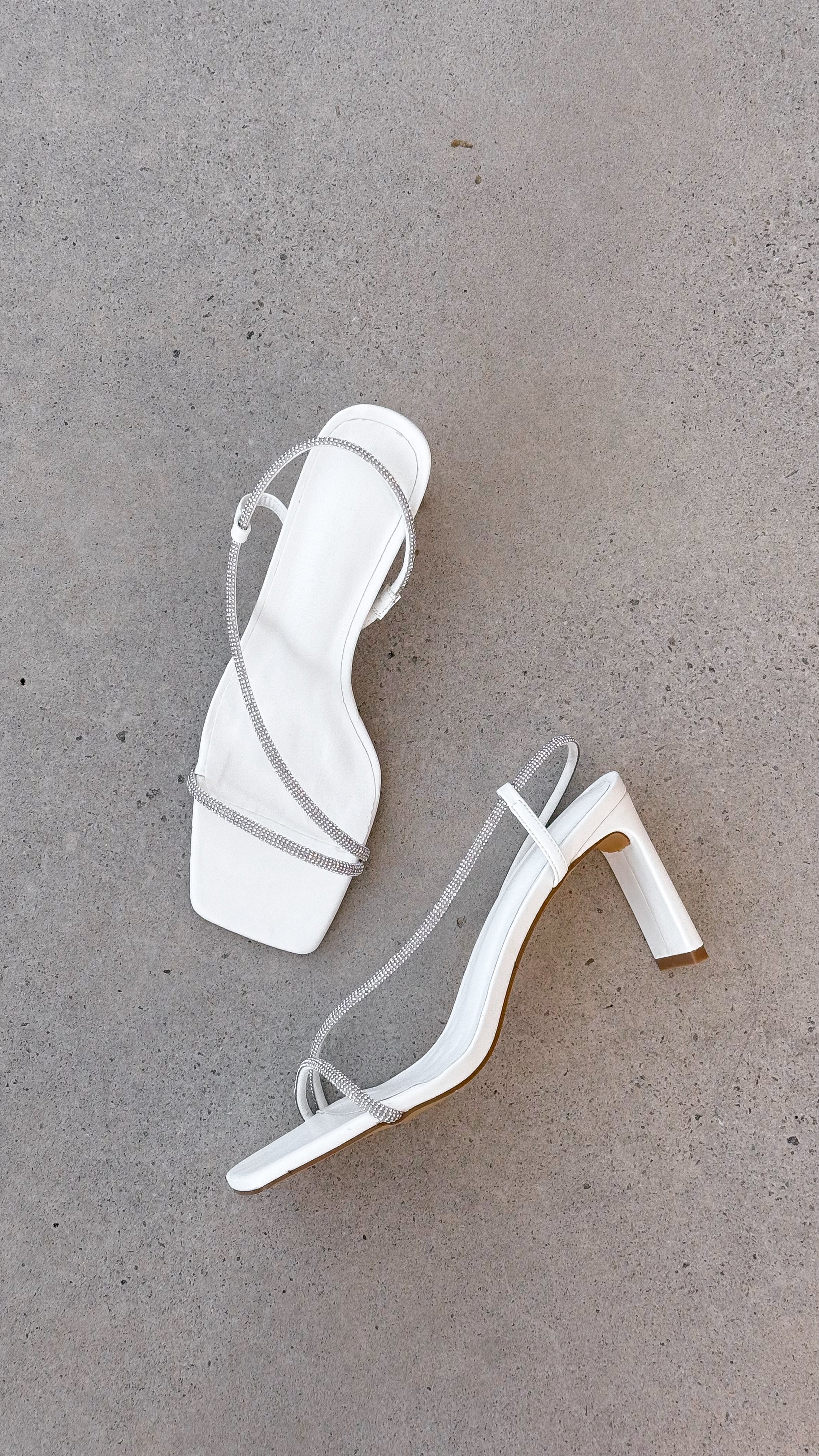 Kaye Heels - White Diamante