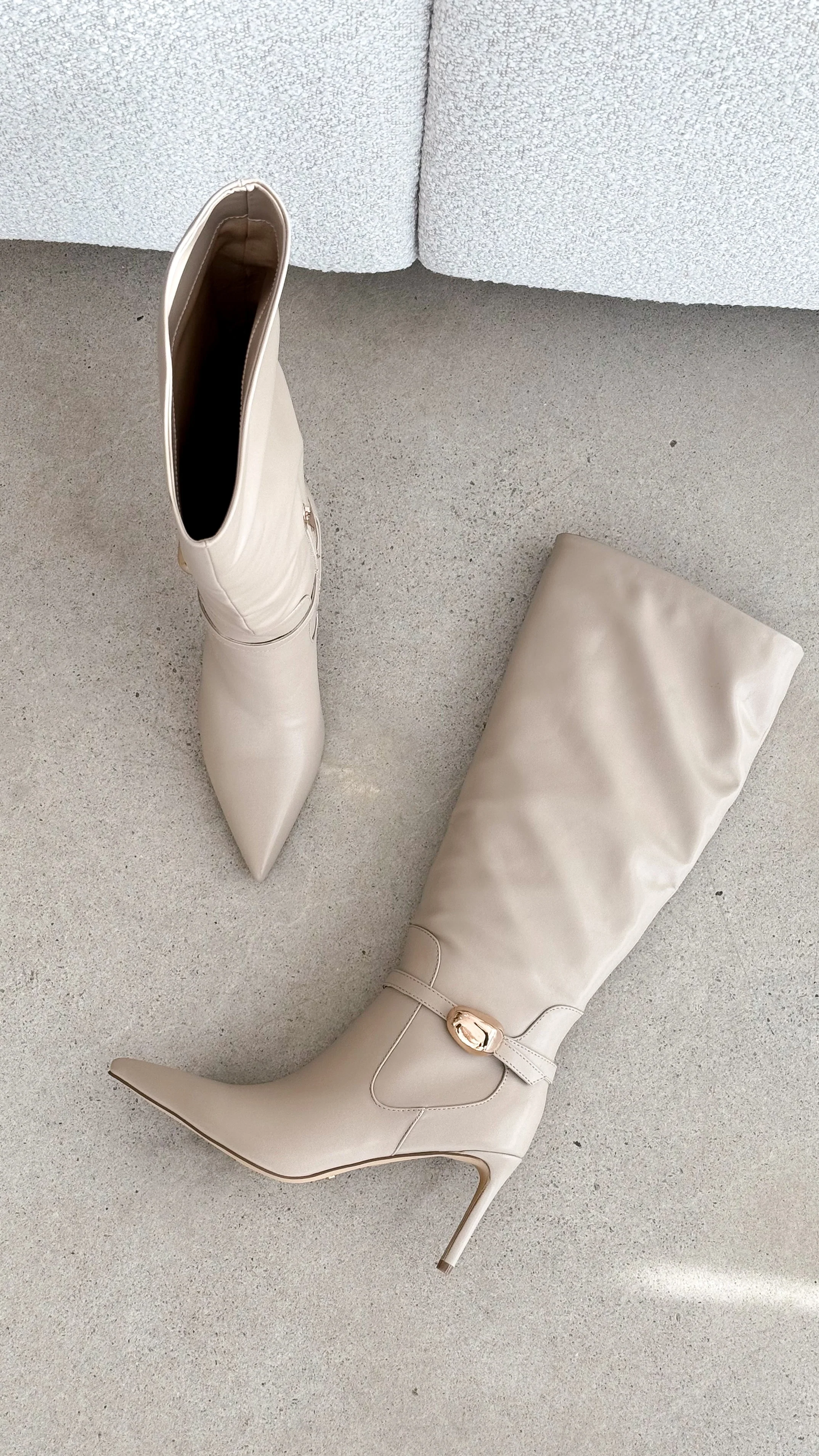 Druella Heeled Boot - Stone
