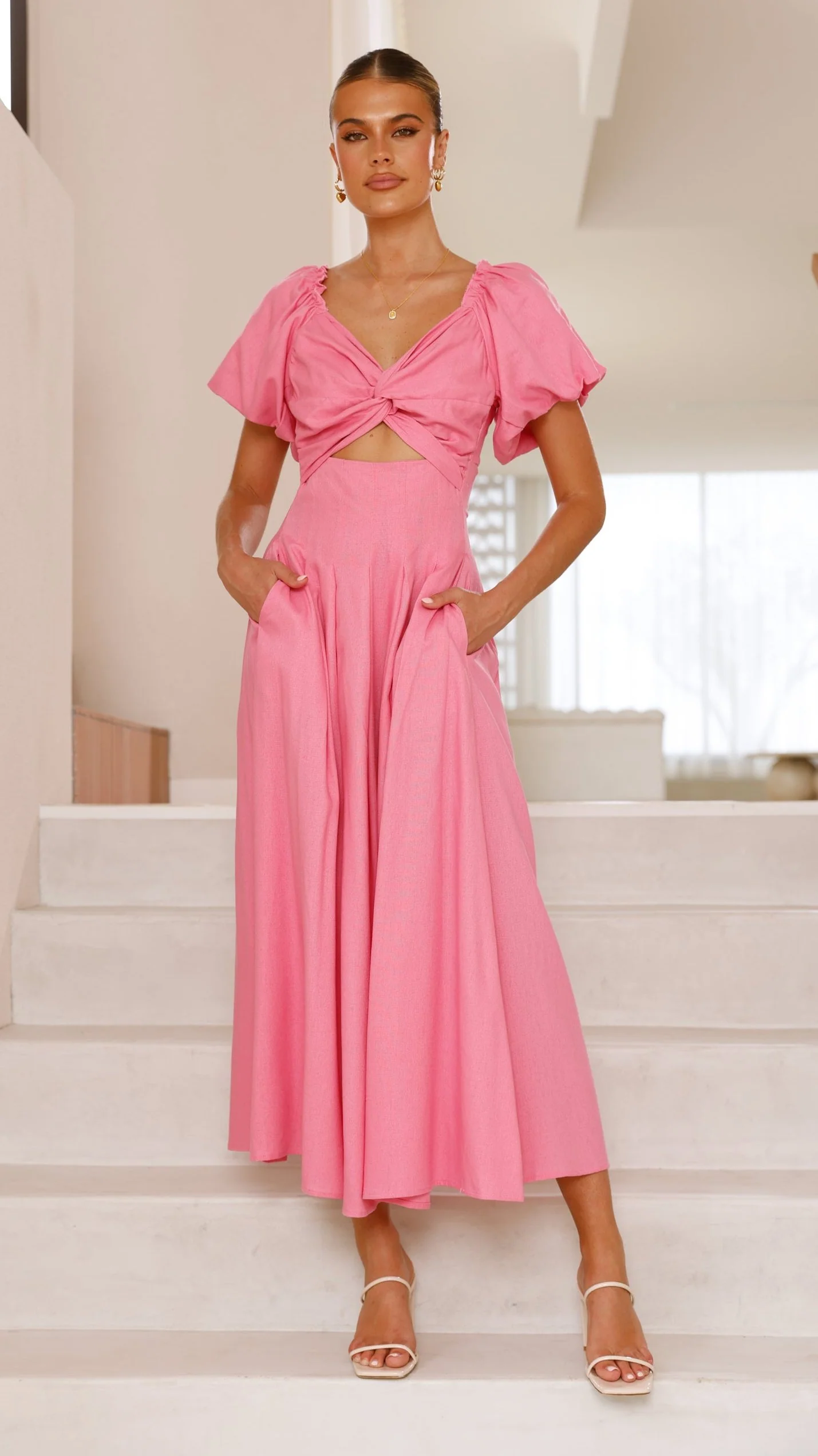 Christina Maxi Dress - Hot Pink