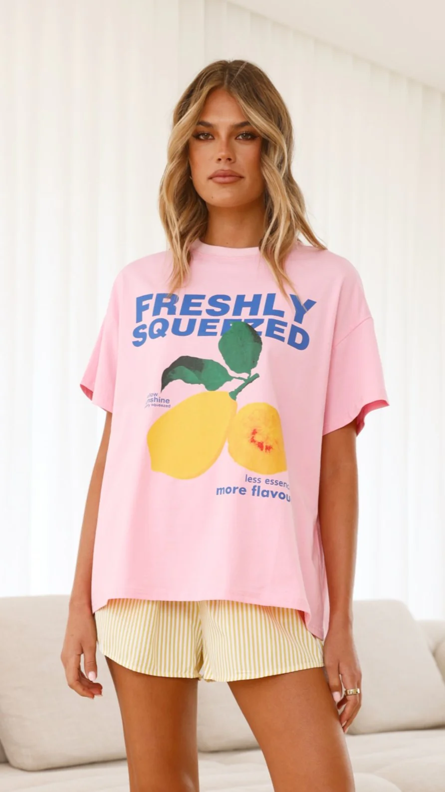 Freshly Squeezed Top & Shorts Set - Pink/ Yellow