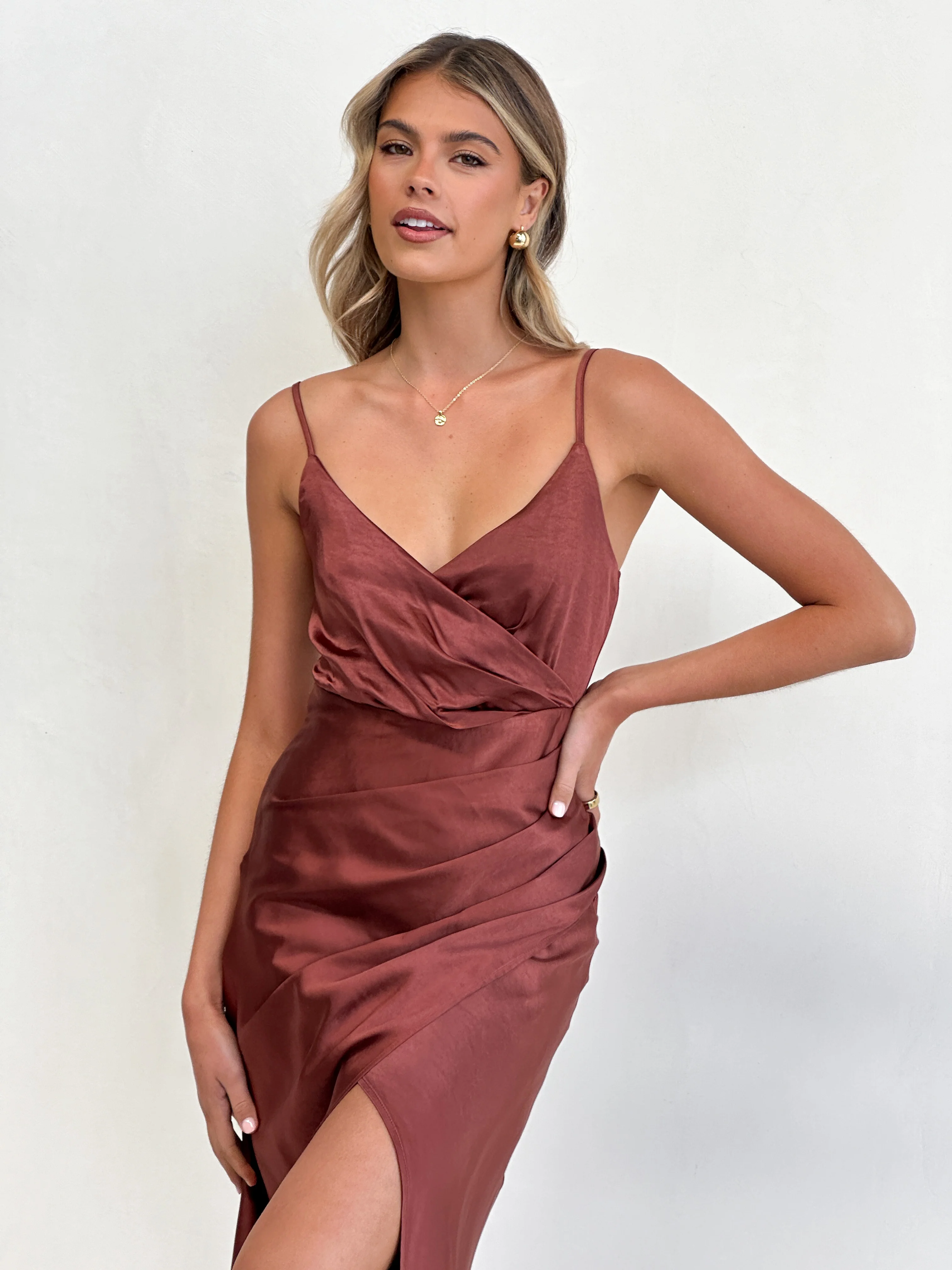 Elsa Midi Dress - Rust