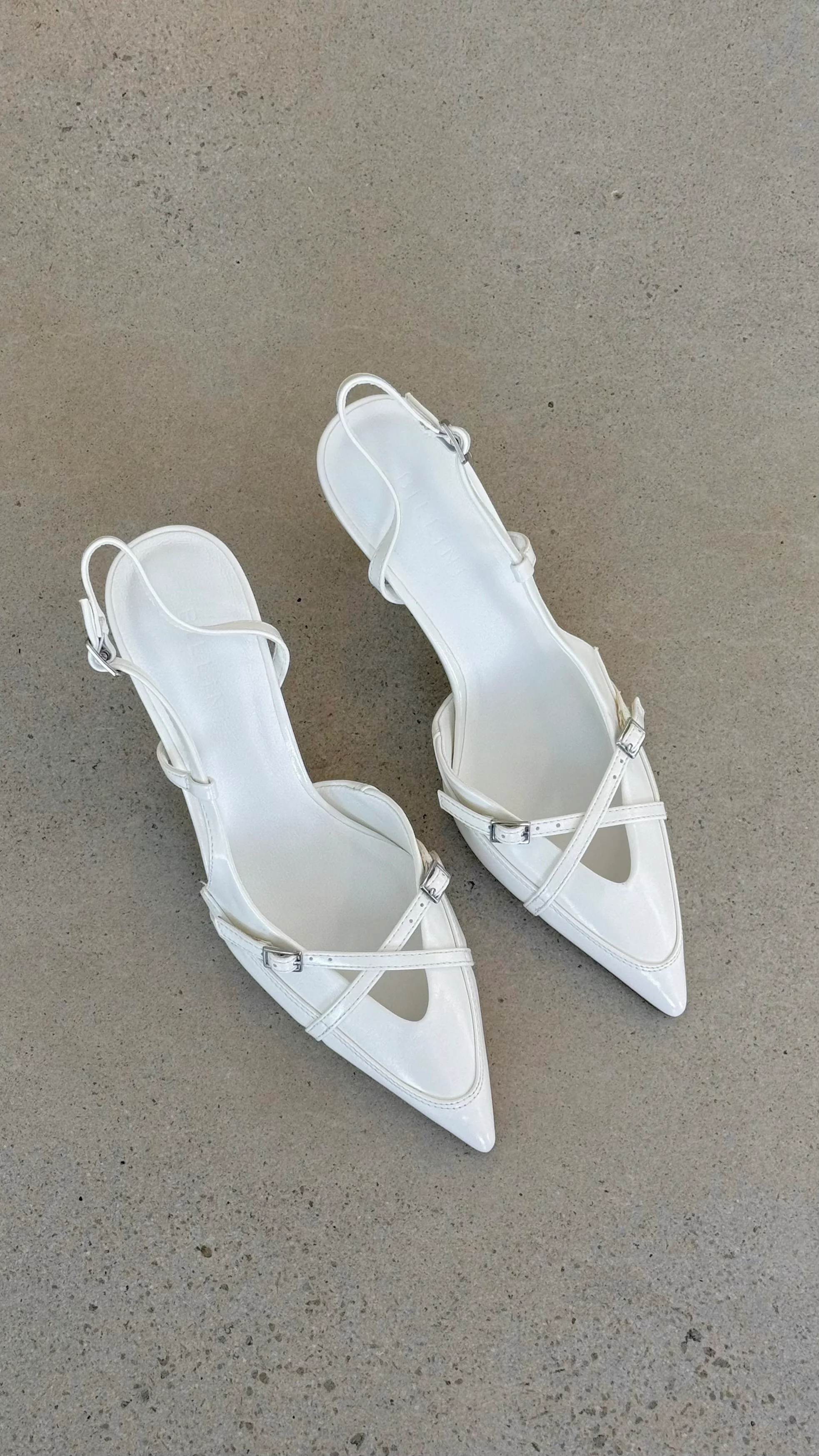 Huxly Heel - White Shine