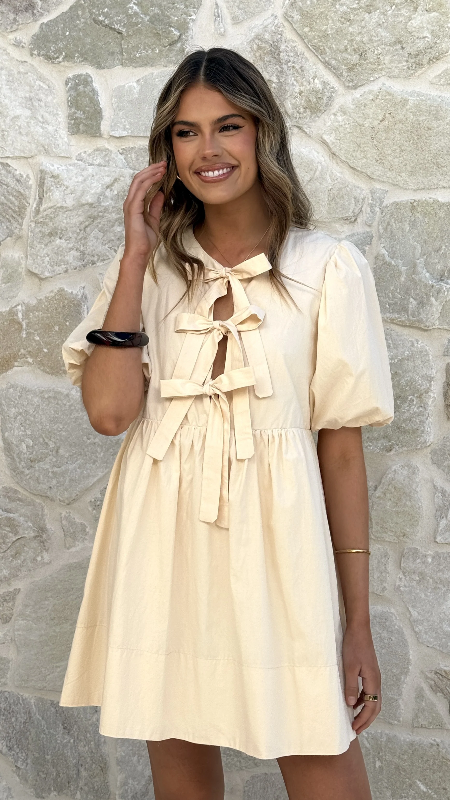 Arana Mini Dress - Beige