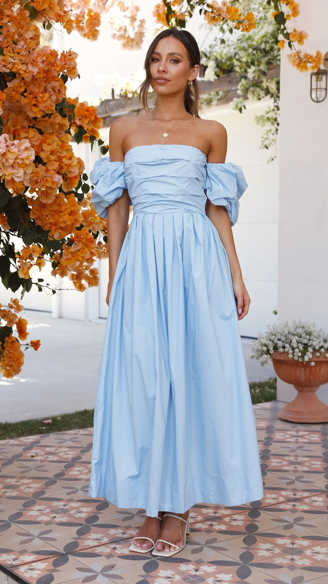 Caelius Midi Dress - Light Blue