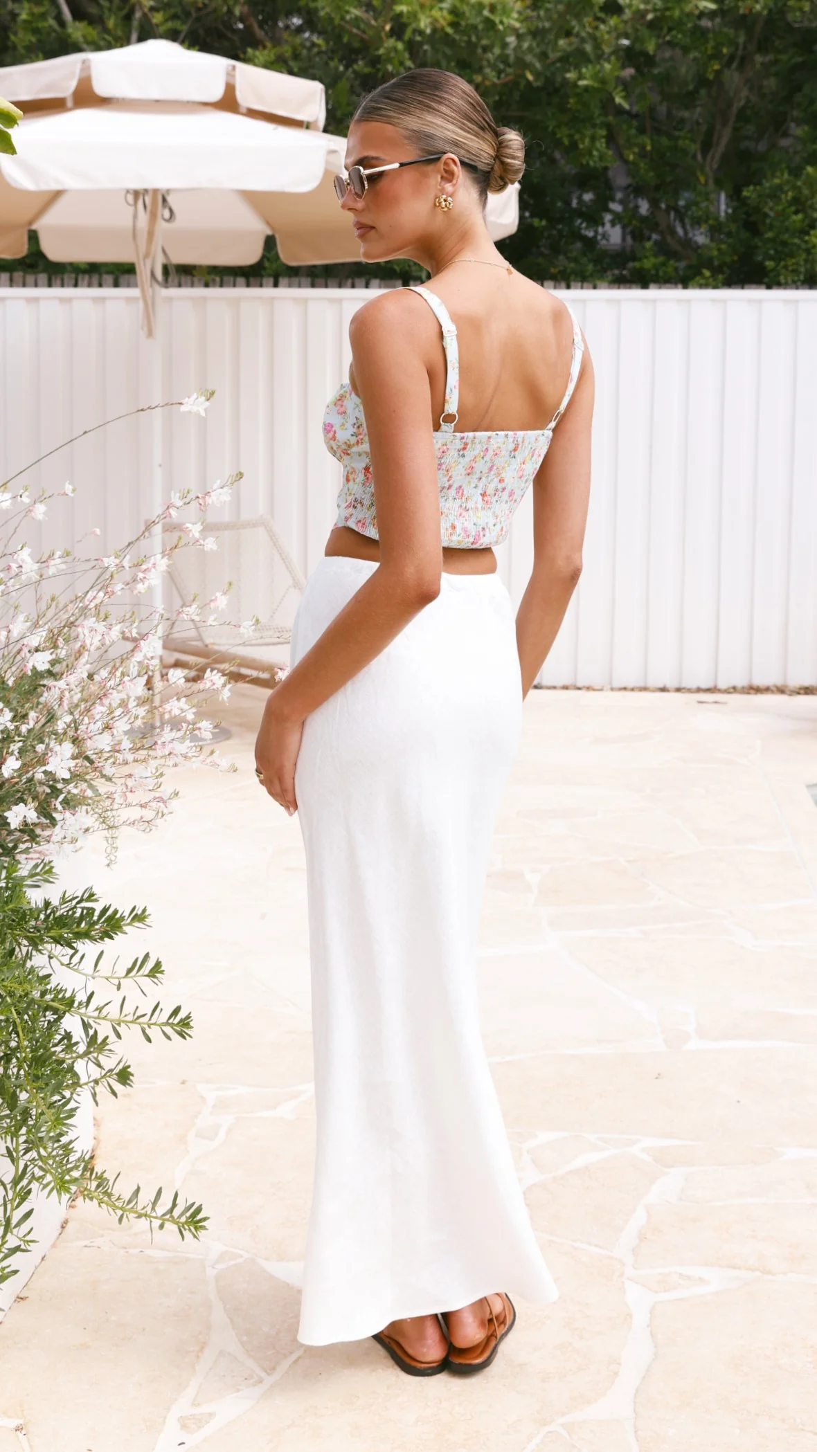 Amani Linen Maxi Skirt - White