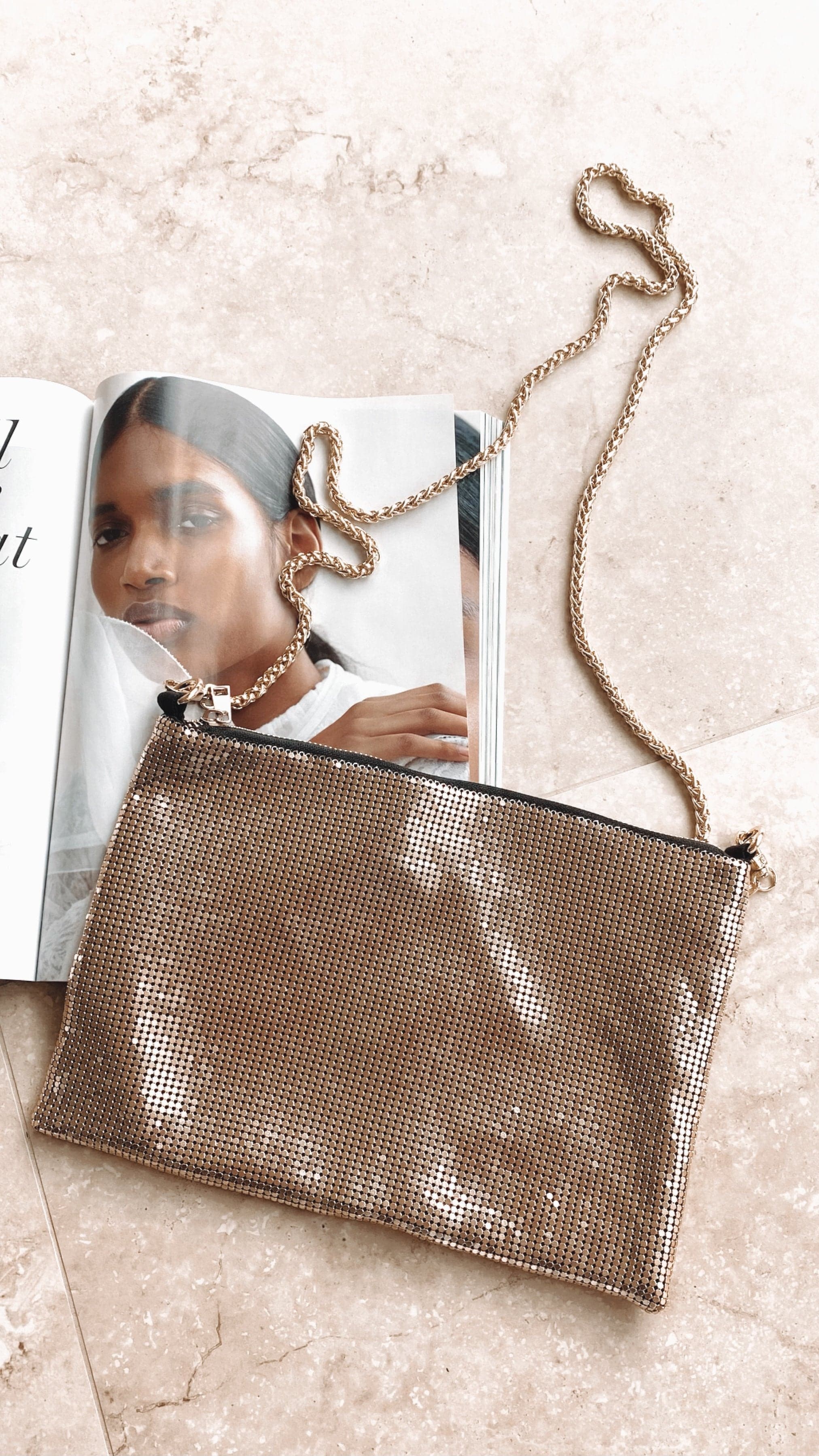 Chain Mesh Bag - Gold