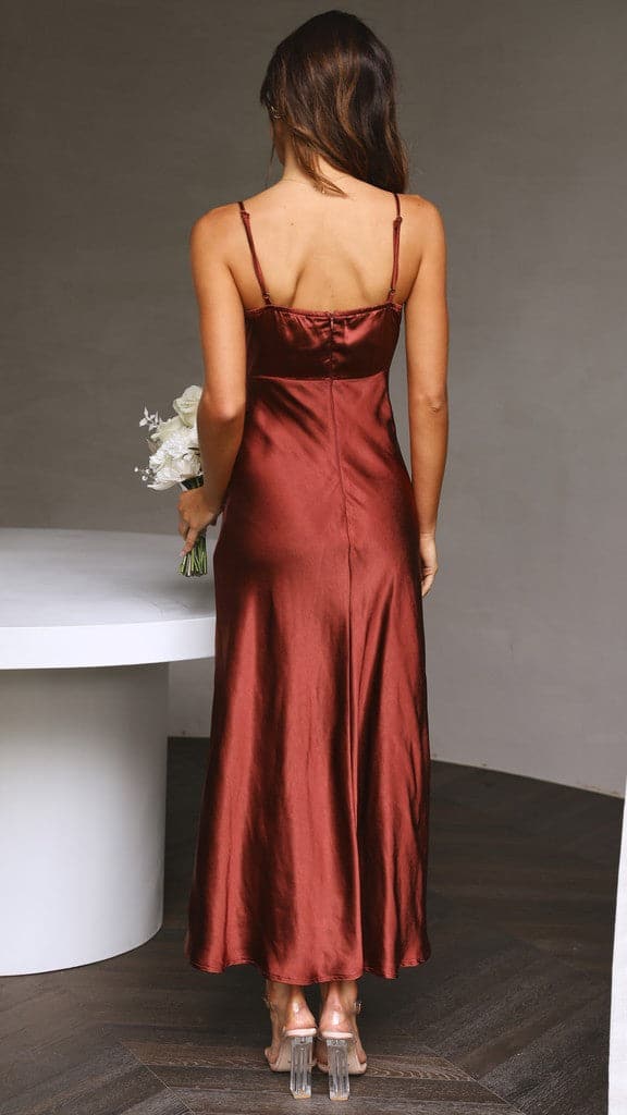 Elsa Midi Dress - Rust