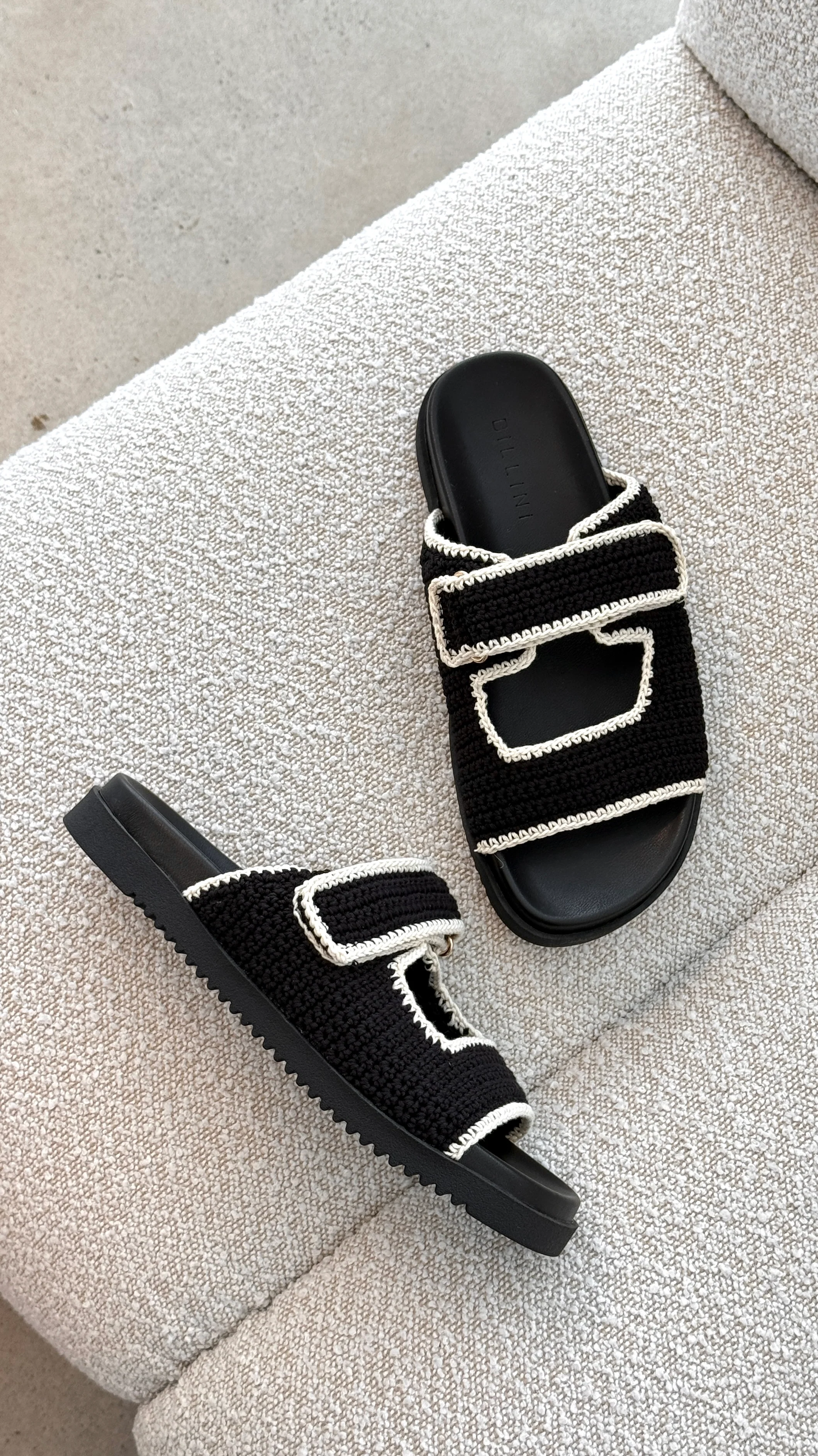 Abbot Sandals - Black / White Contrast