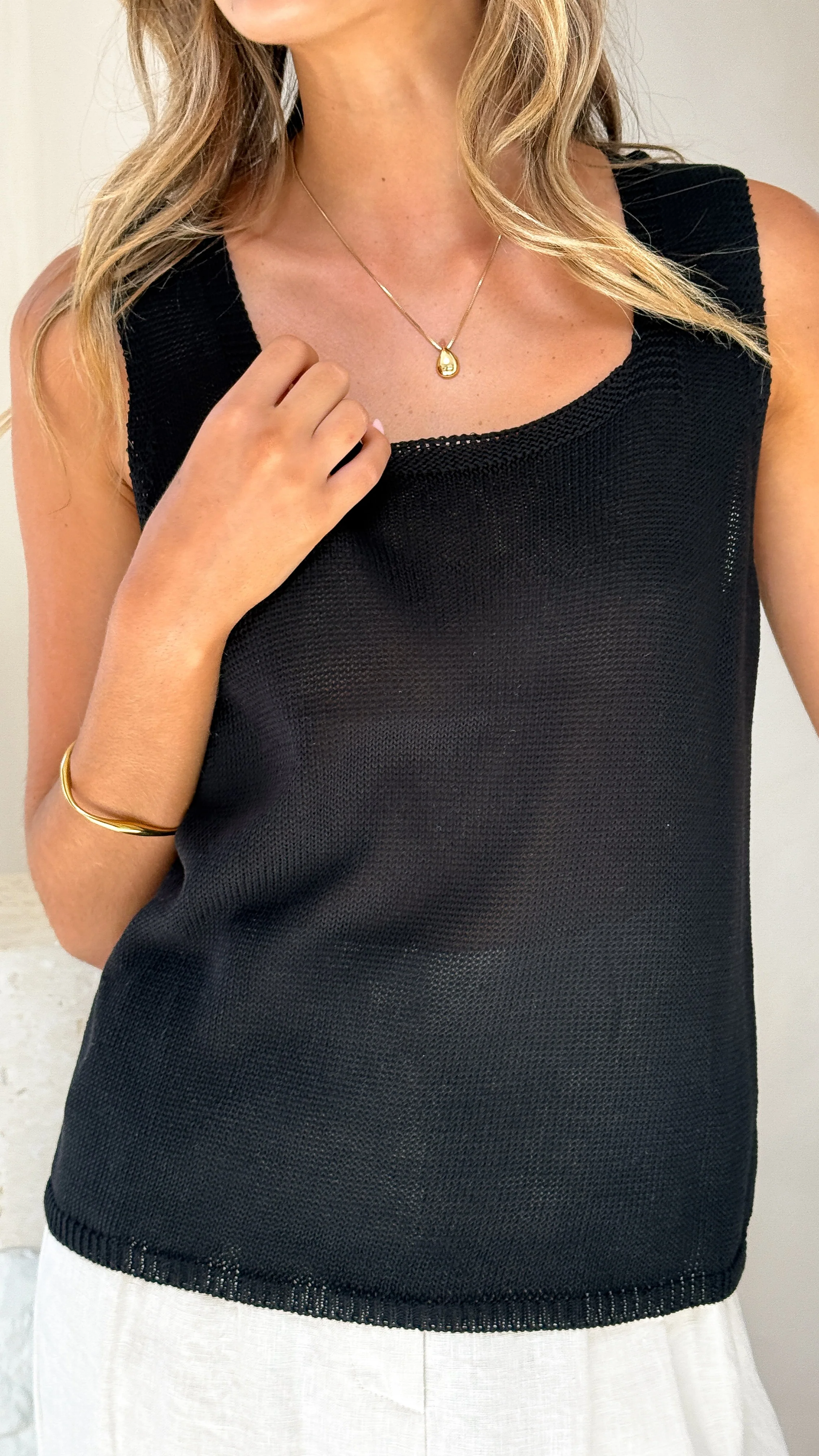 Lenny Knit Top - Black