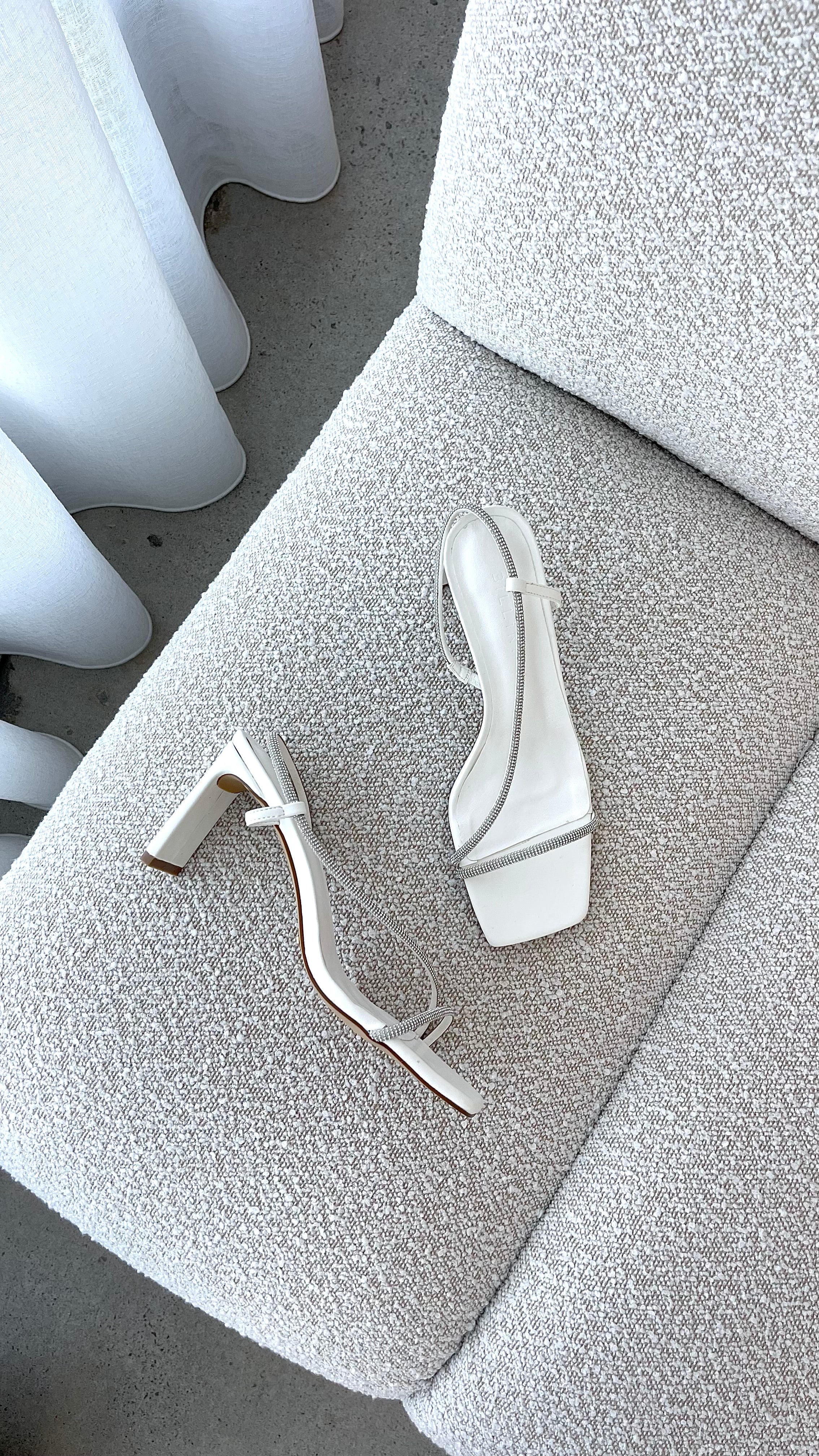 Kaye Heels - White Diamante