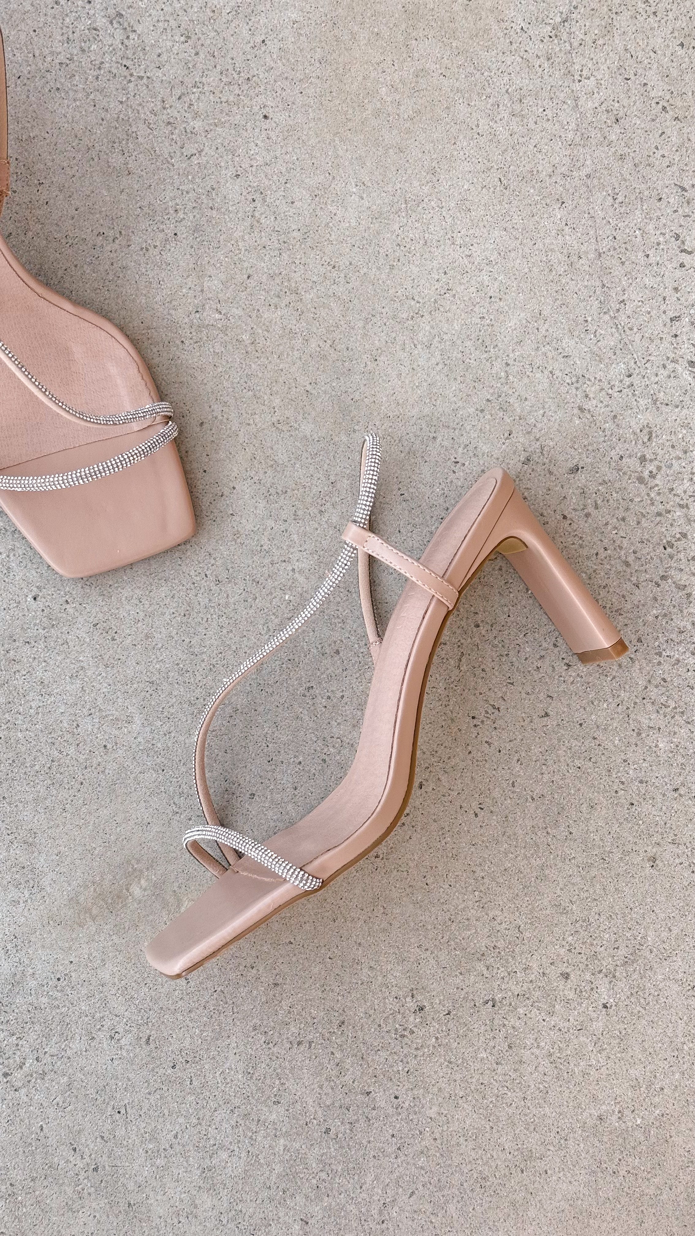 Kaye Heels - Nude Diamante