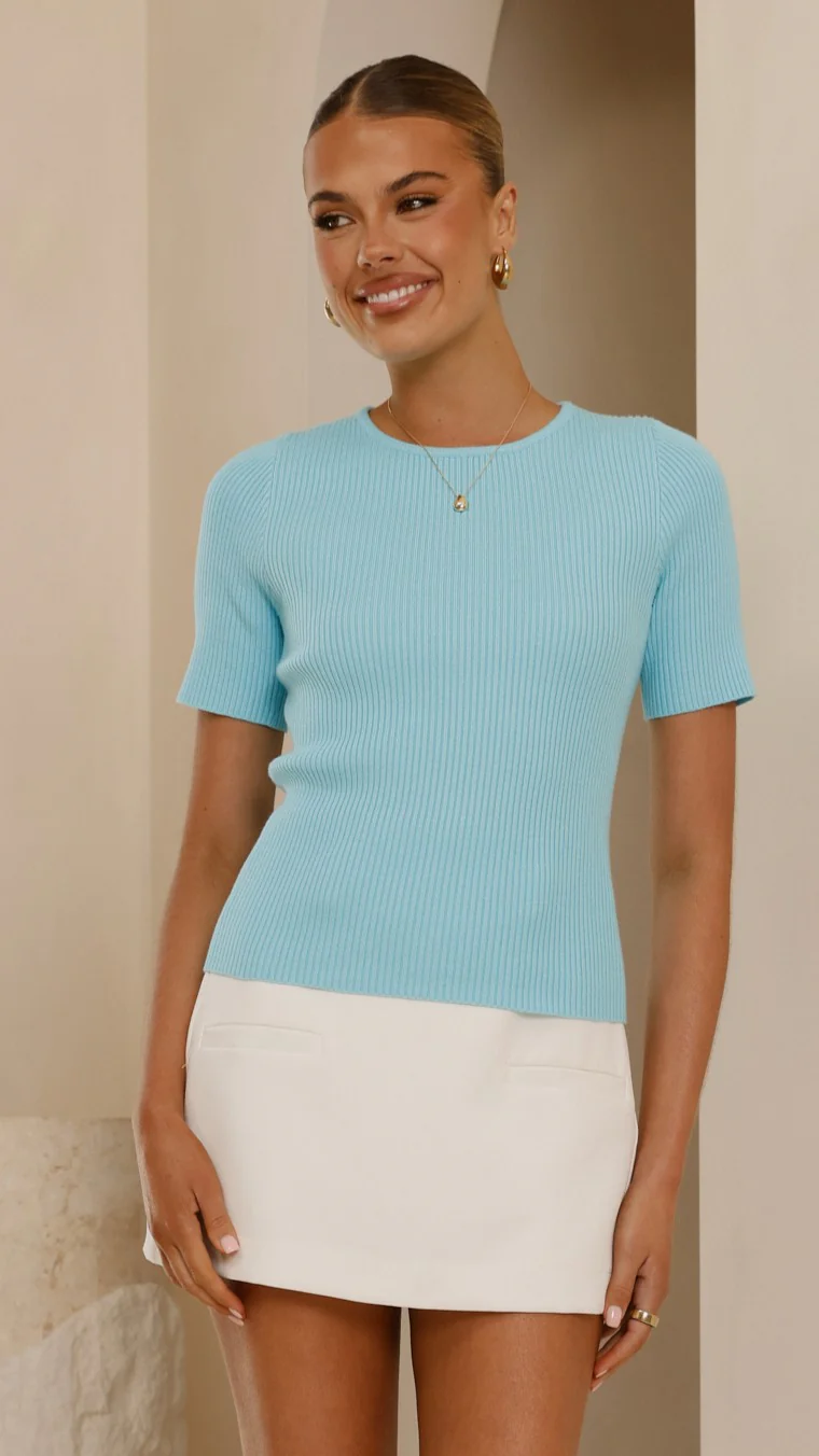 Laylin Ribbed Top - Blue