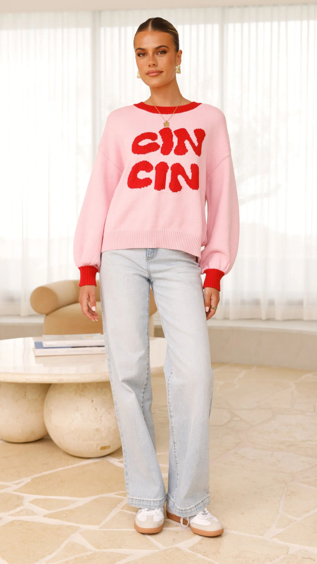 Cin Cin Sweater - Pink / Red