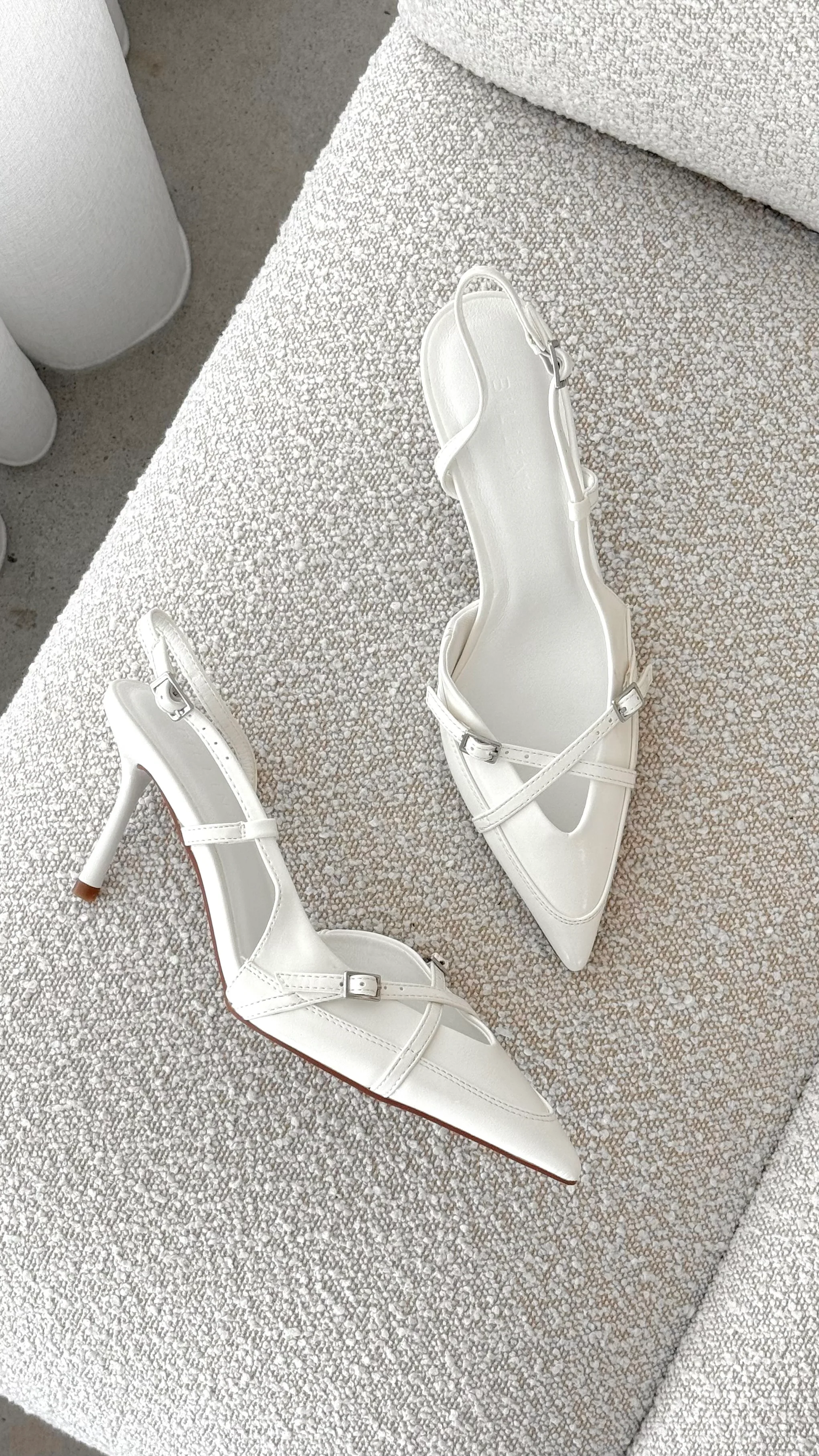 Huxly Heel - White Shine