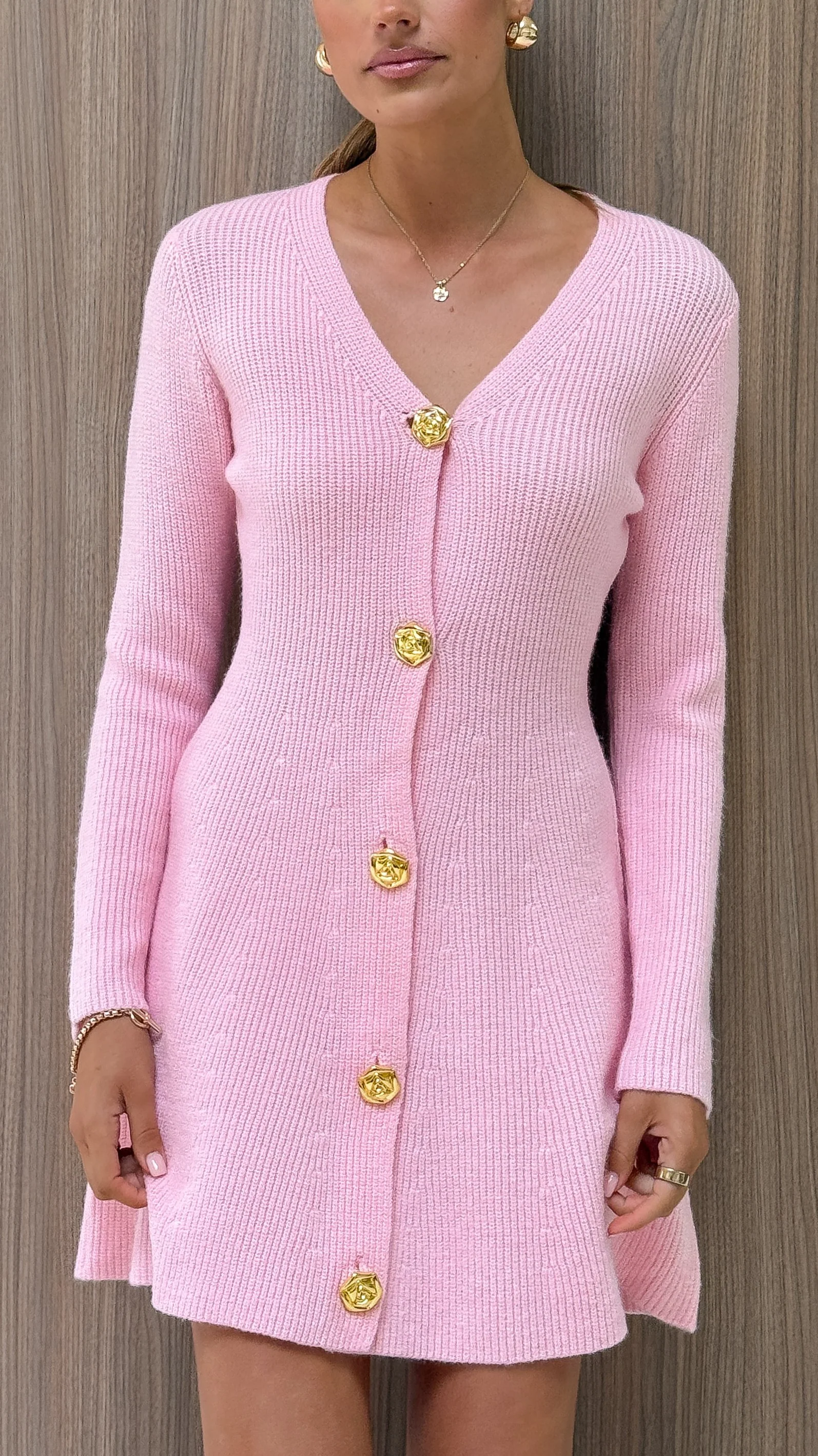 Catarina Long Sleeve Mini Dress - Pink