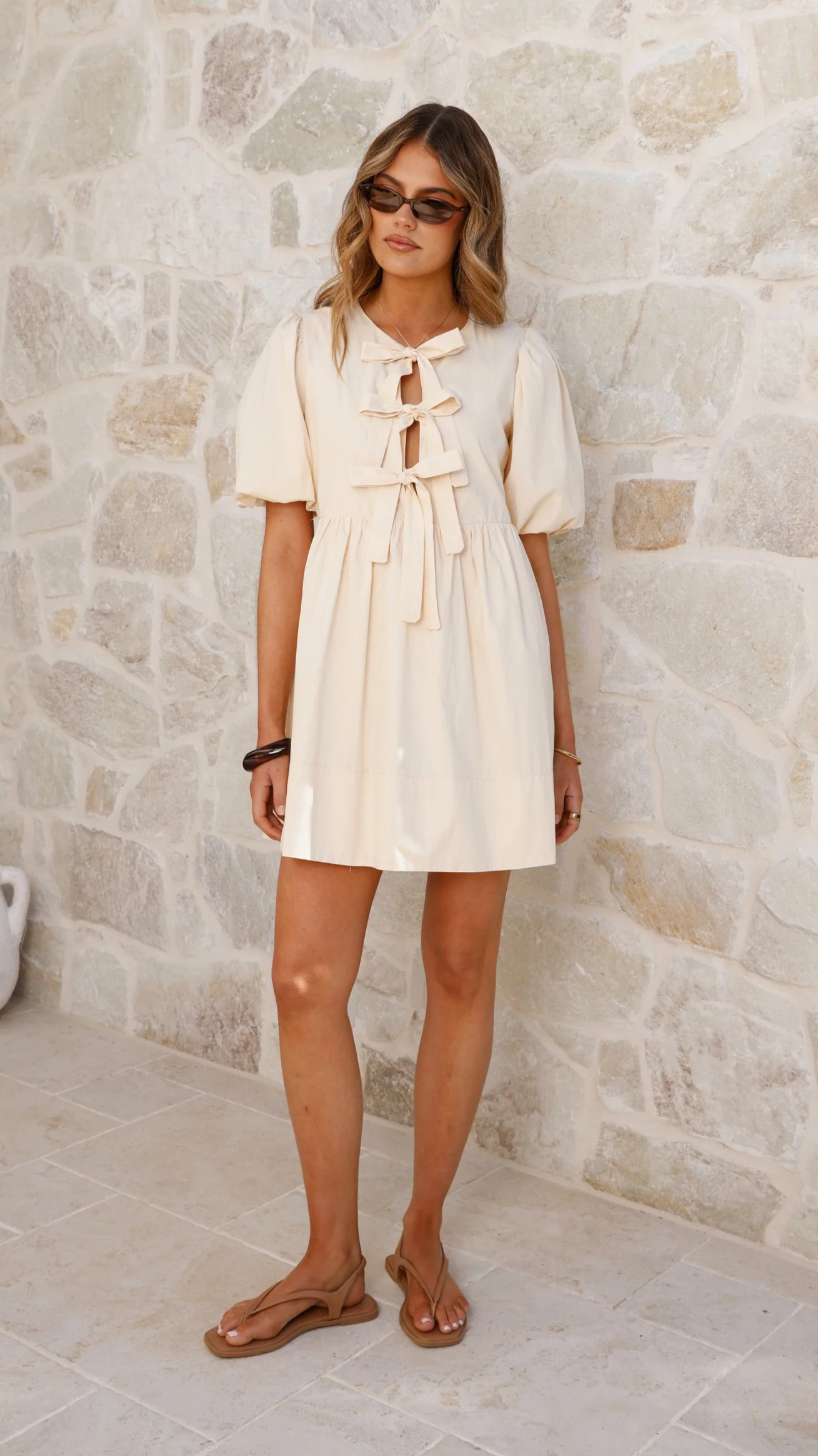Arana Mini Dress - Beige