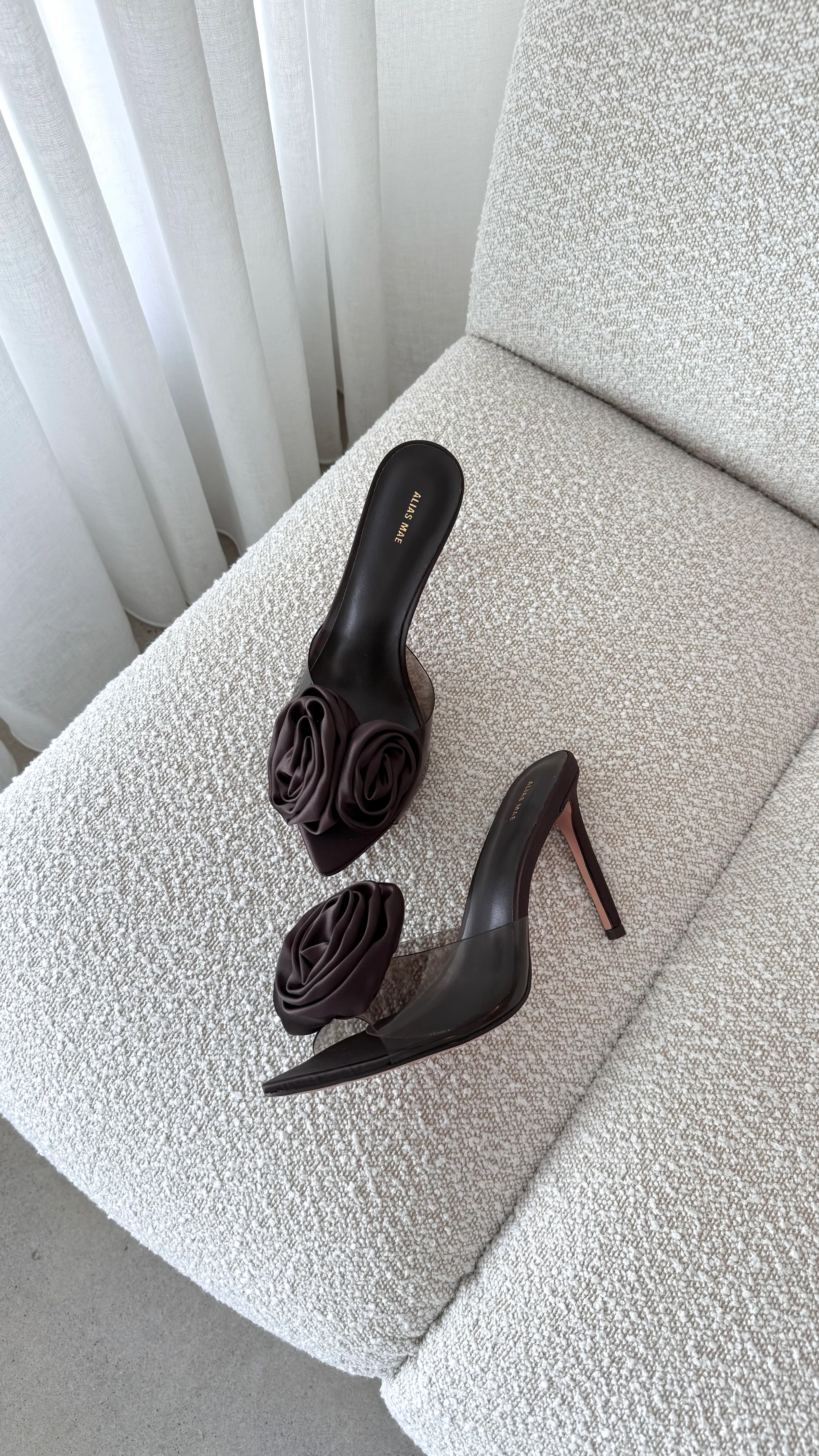 Casey Heel - Choc Satin